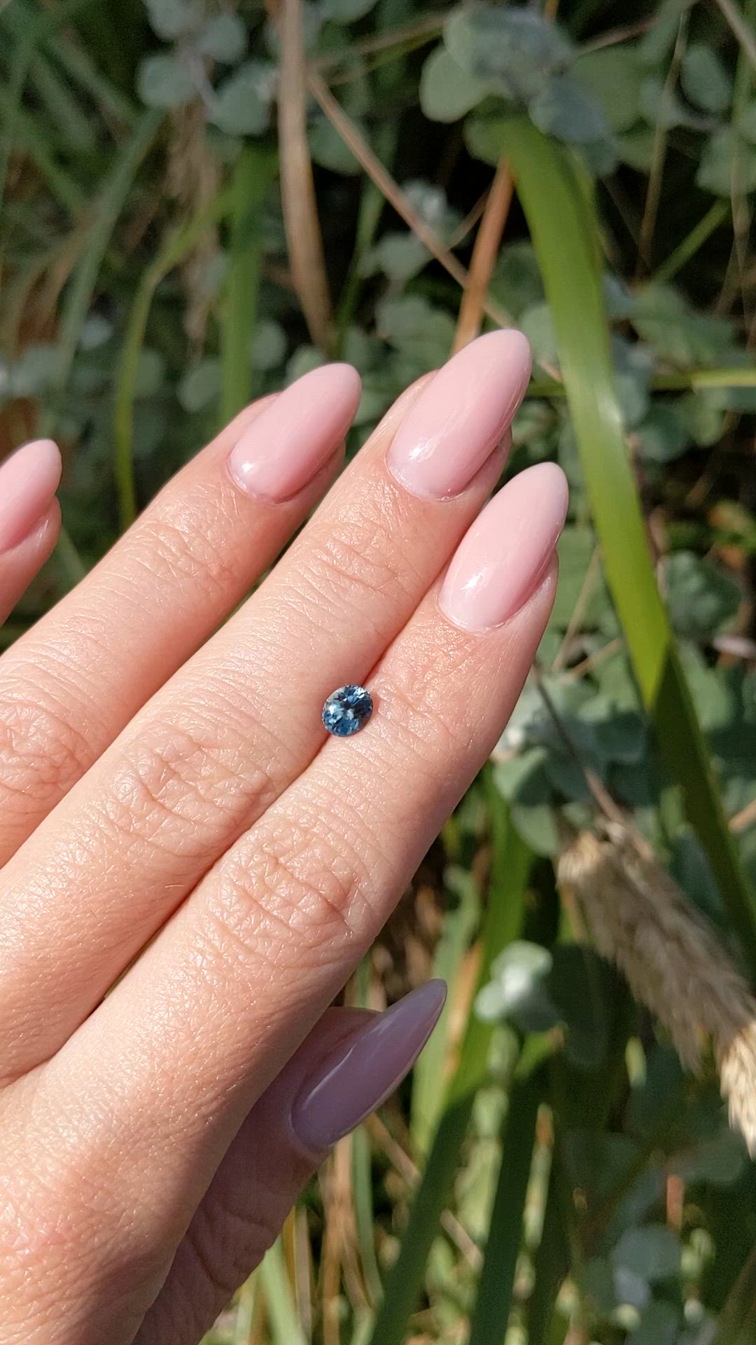 0.59 Ct. Bluish Green Sapphire from Montana Size Video