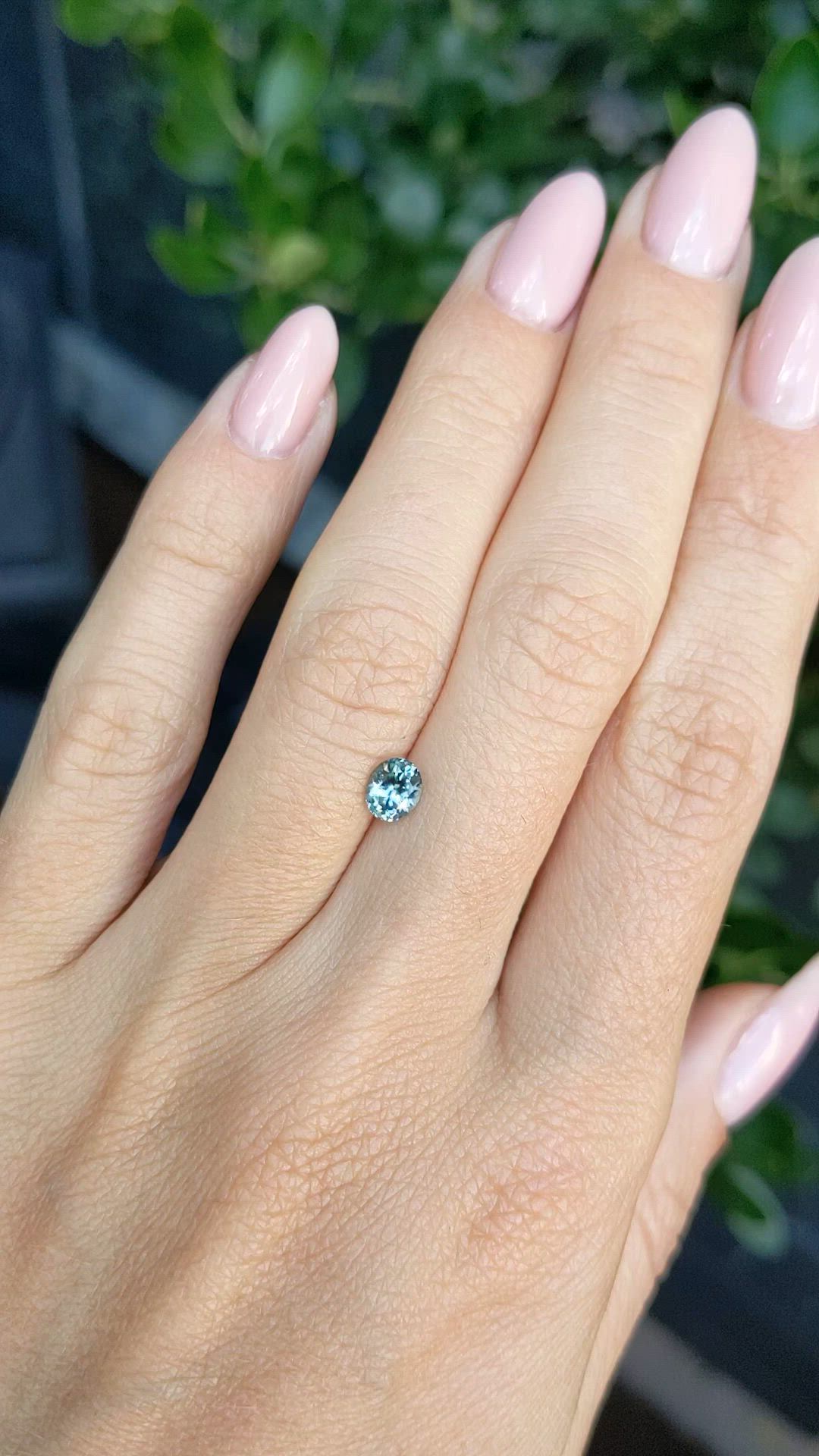 0.59 Ct. Bluish Green Sapphire from Montana Size Video