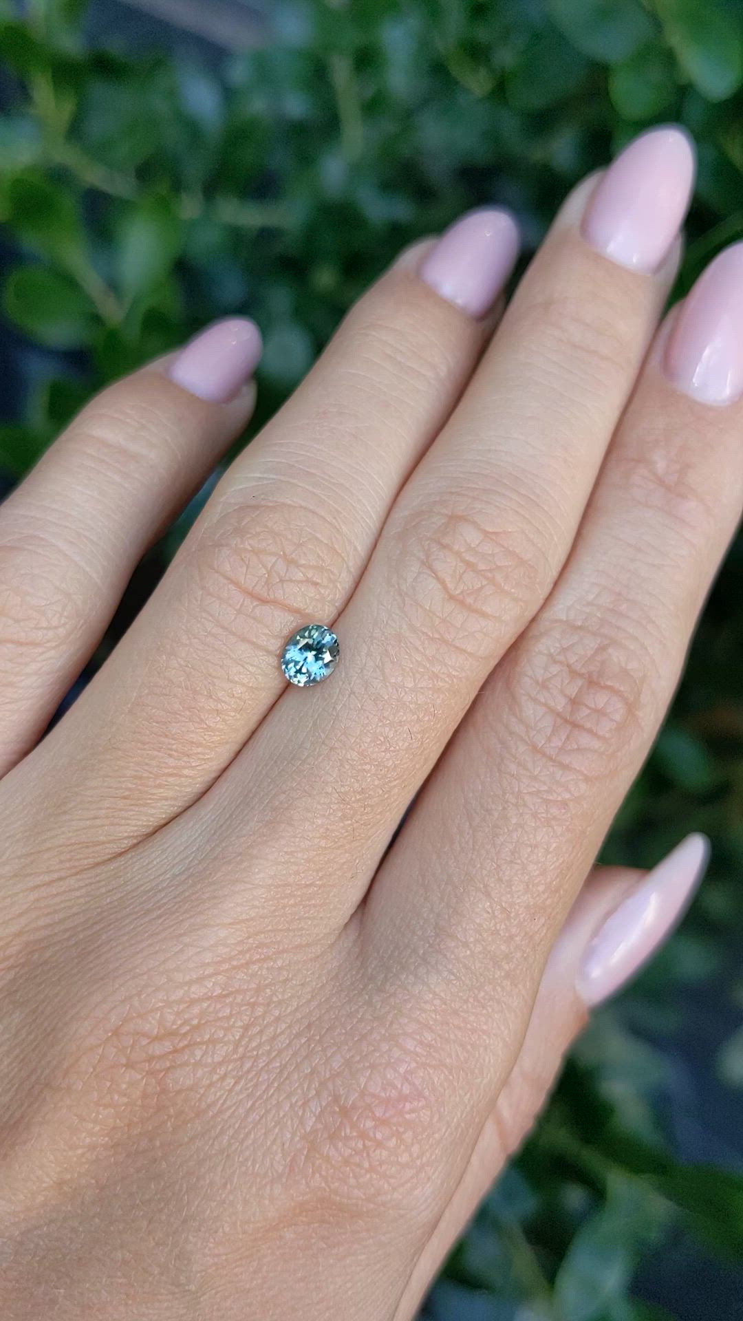0.59 Ct. Bluish Green Sapphire from Montana Size Video