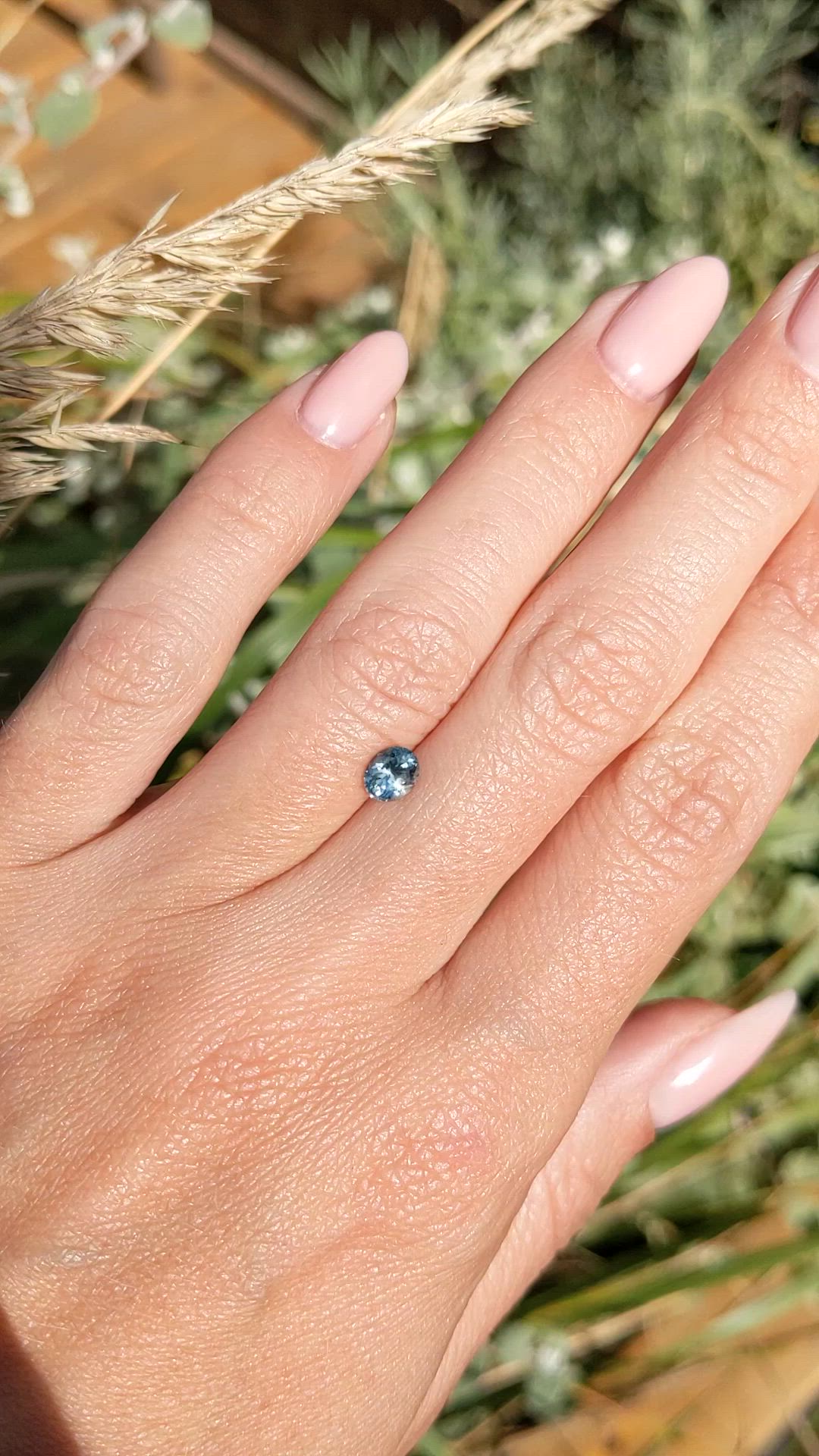 0.59 Ct. Bluish Green Sapphire from Montana Size Video