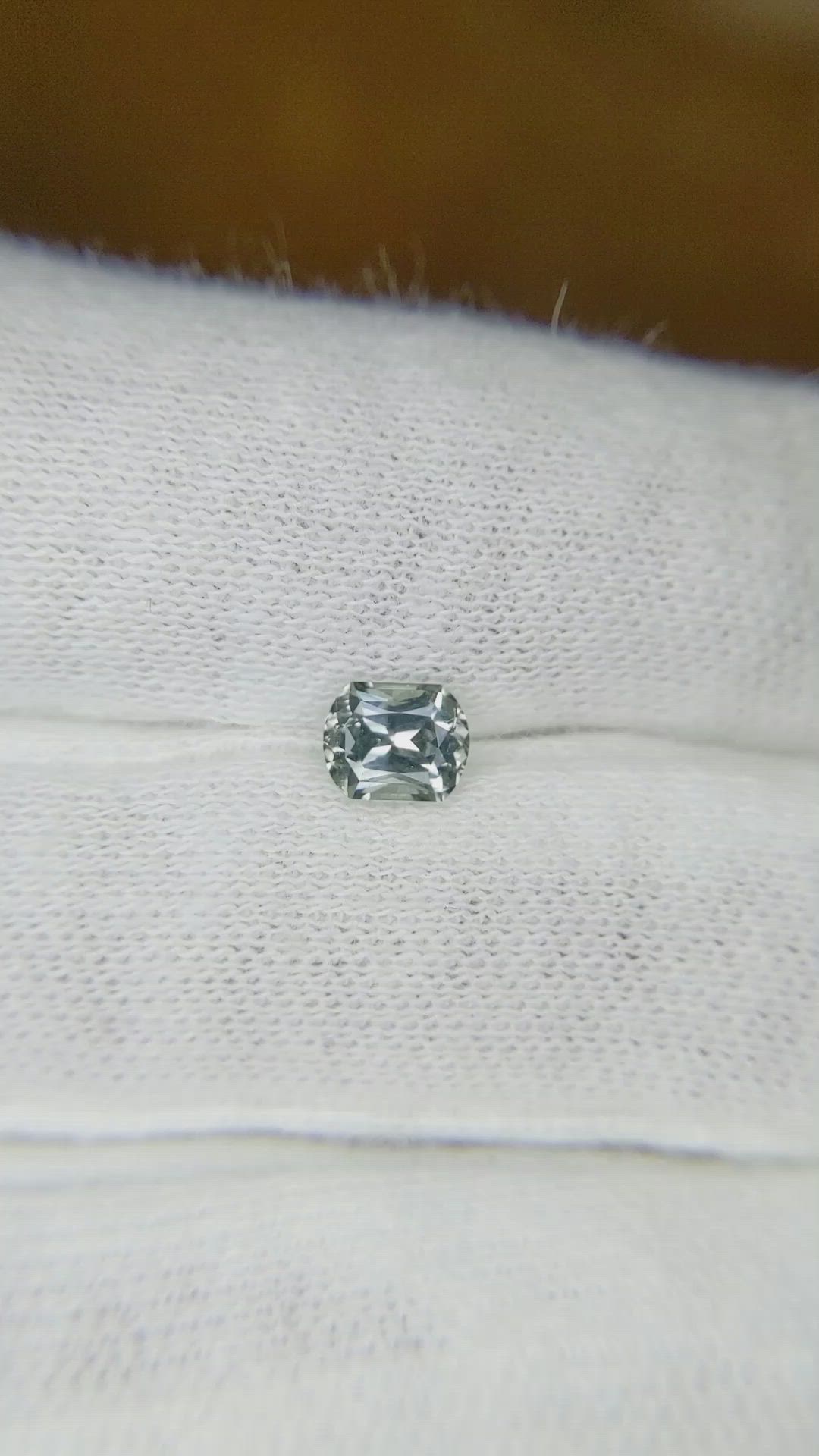 0.62 Ct. Greyish Blue Sapphire from Montana Size Video