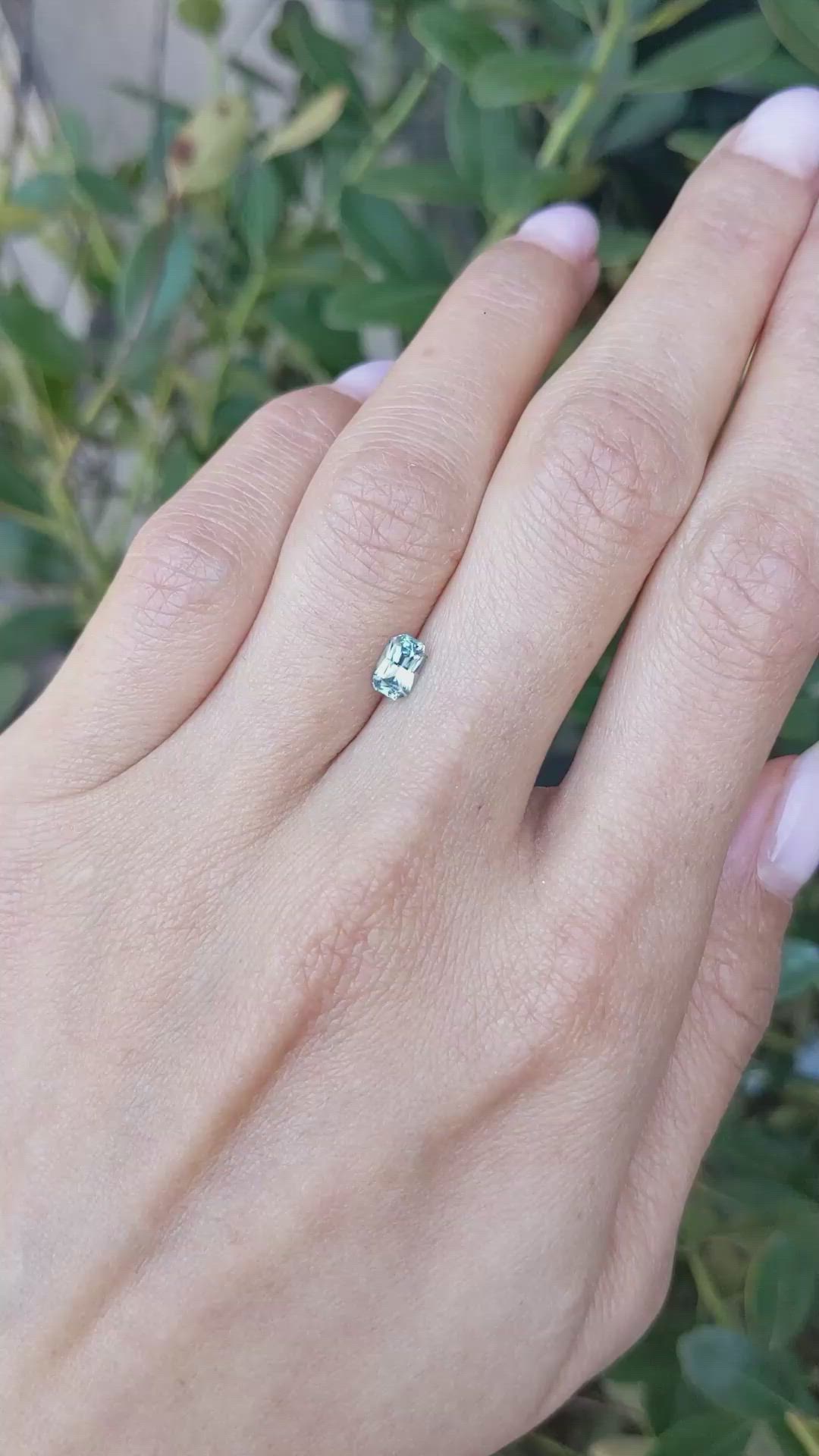 0.76 Ct. Bluish Green Sapphire from Montana Size Video