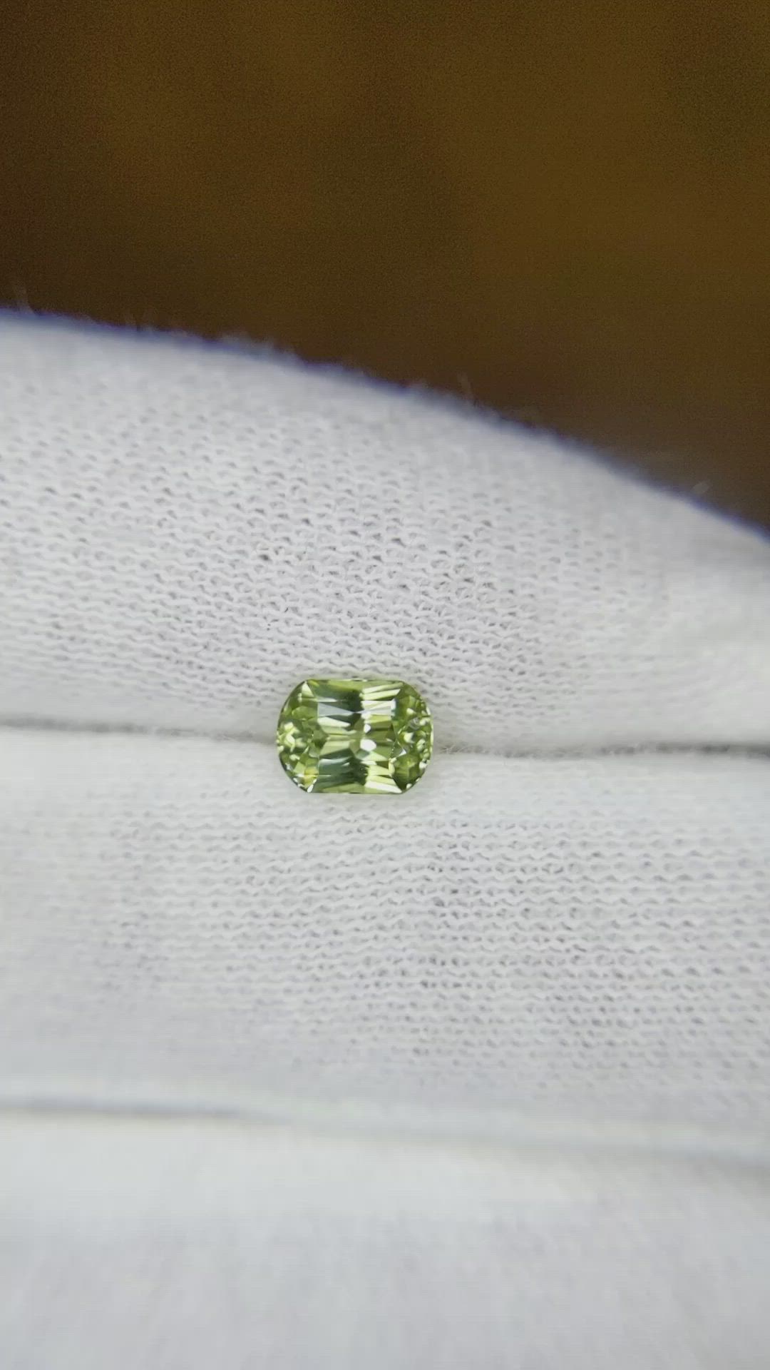 0.95 Ct. Yellowish Green Sapphire from Montana Size Video