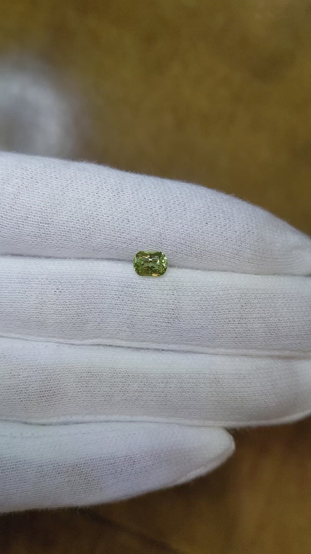 0.95 Ct. Yellowish Green Sapphire from Montana Size Video