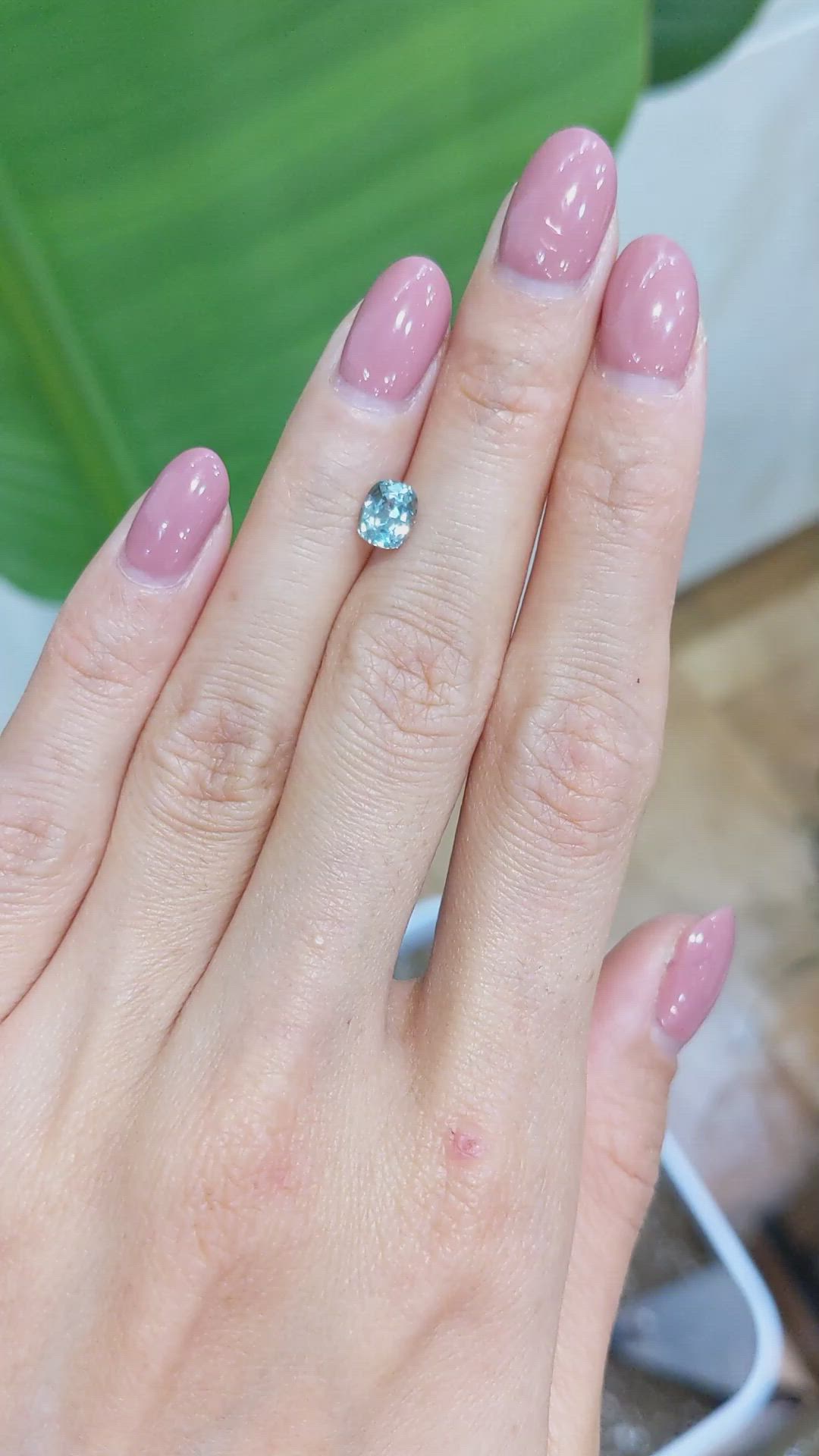 1.07 Ct. Bluish Green Sapphire from Montana Size Video