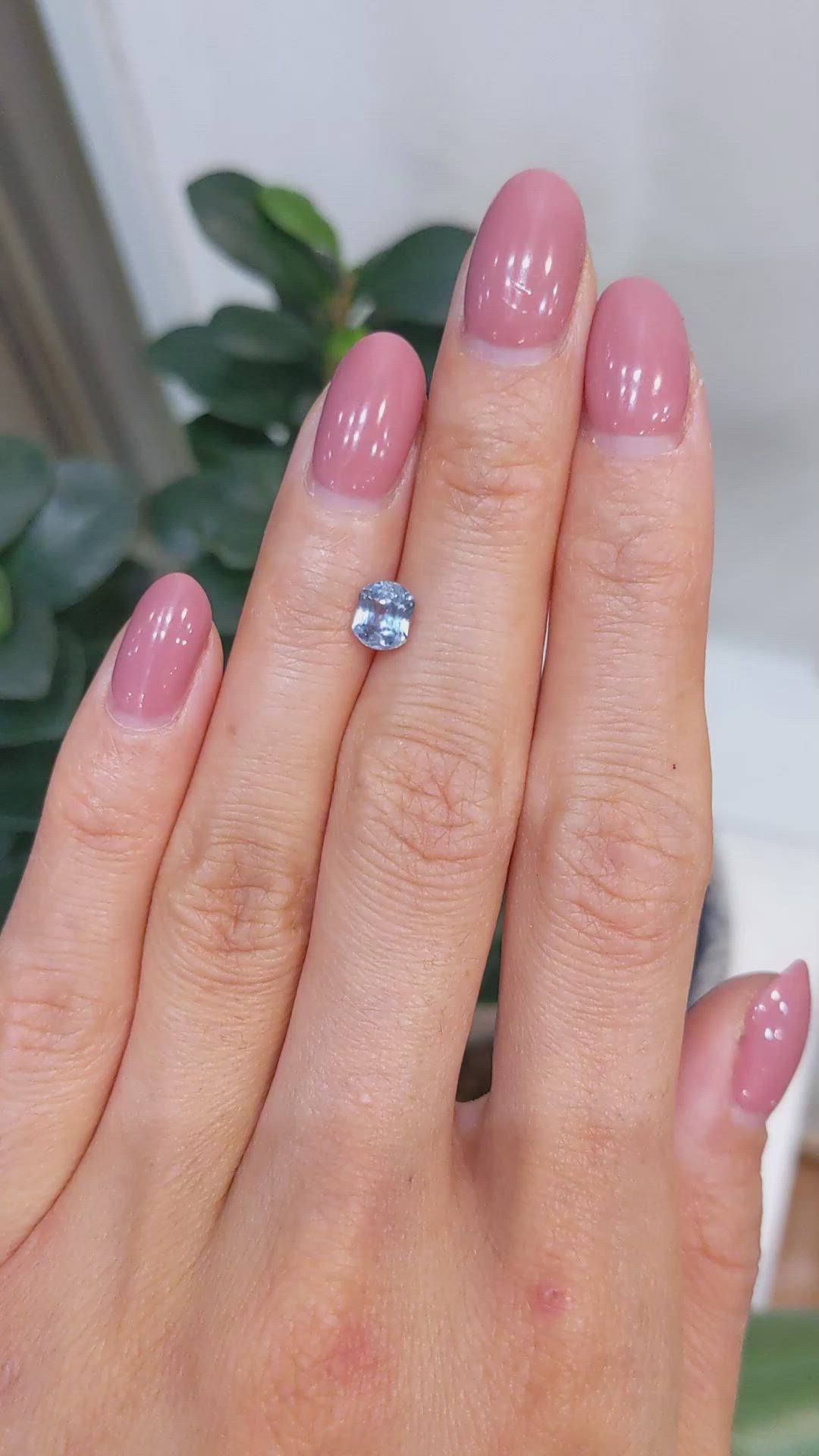 1.06 Ct. Greyish Blue Sapphire from Montana Size Video