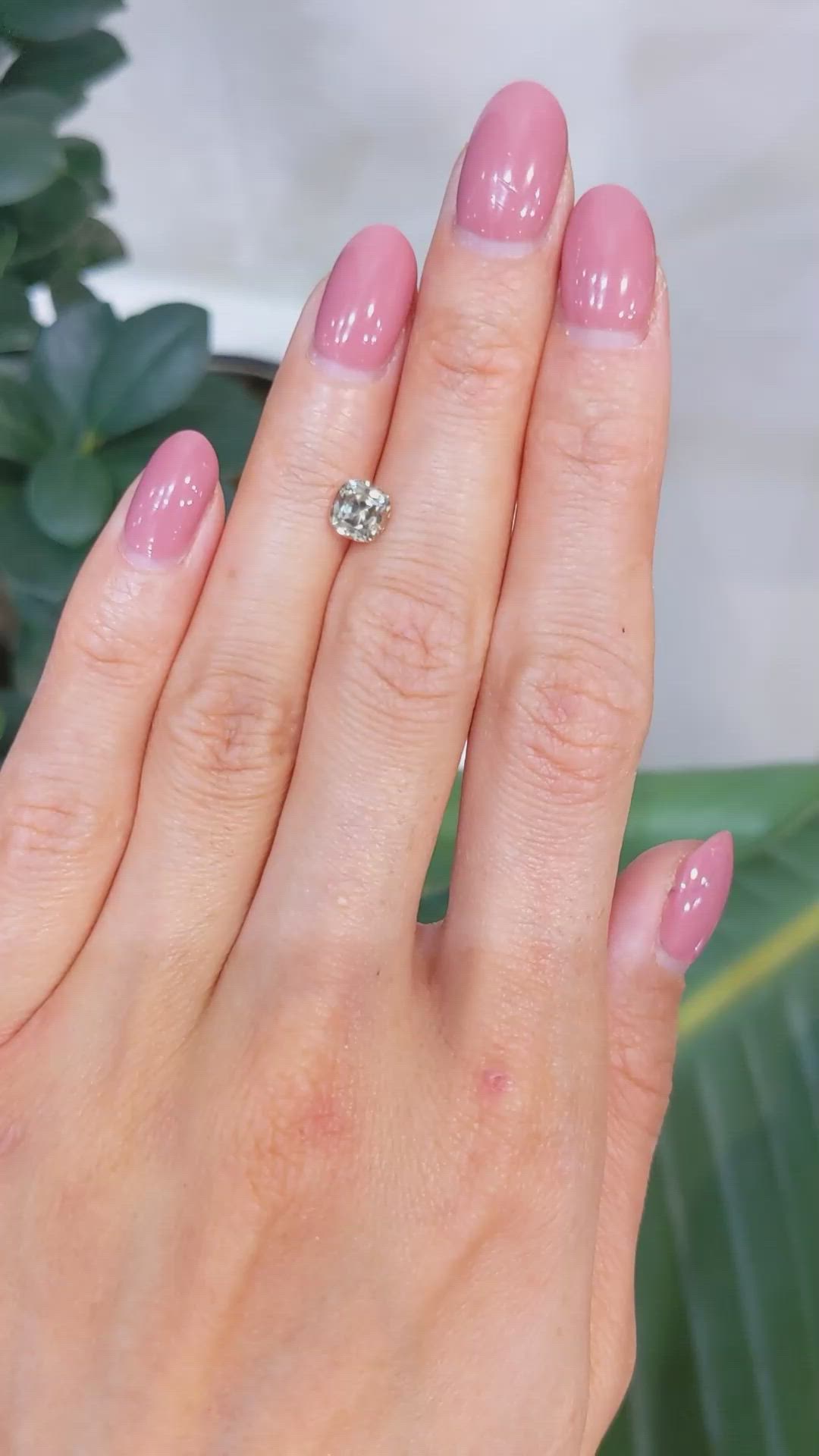 1.08 Ct. Yellowish Green Sapphire from Montana Size Video