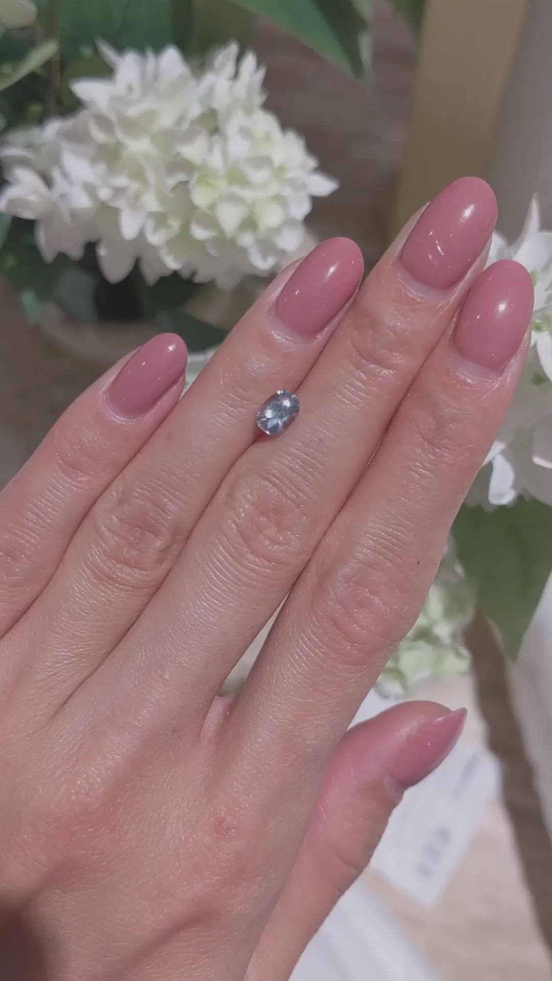 1.19 Ct. Greyish Blue Sapphire from Montana Size Video