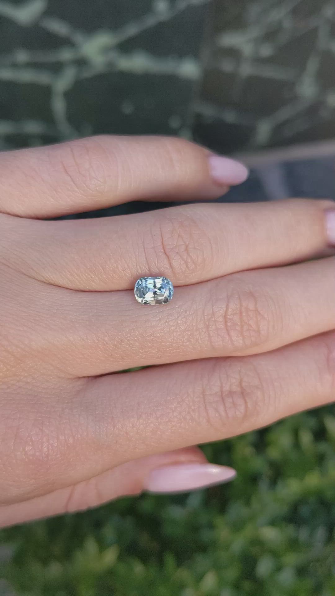 1.42 Ct. Bluish Grey Sapphire from Montana Size Video