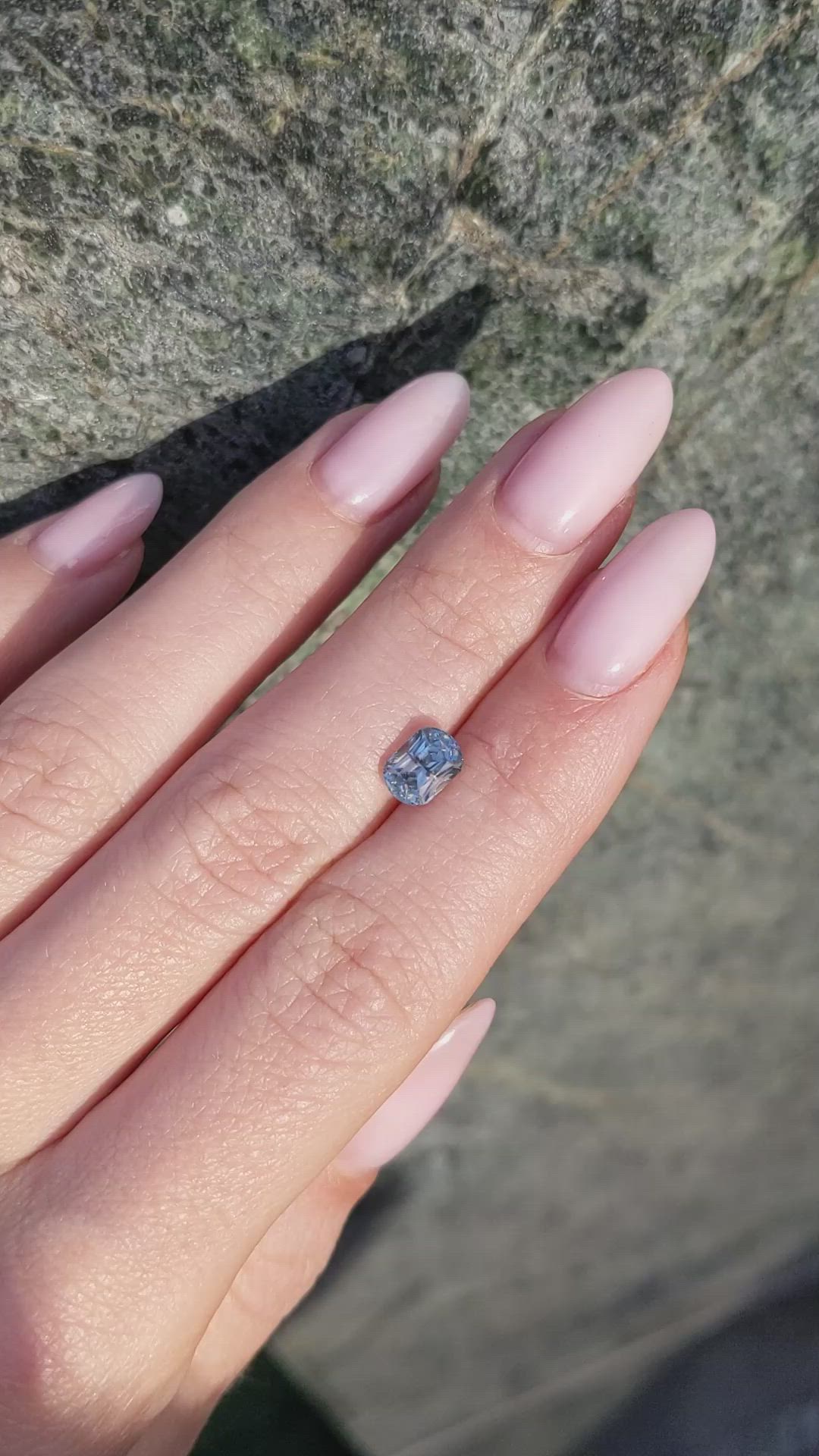 1.42 Ct. Bluish Grey Sapphire from Montana Size Video