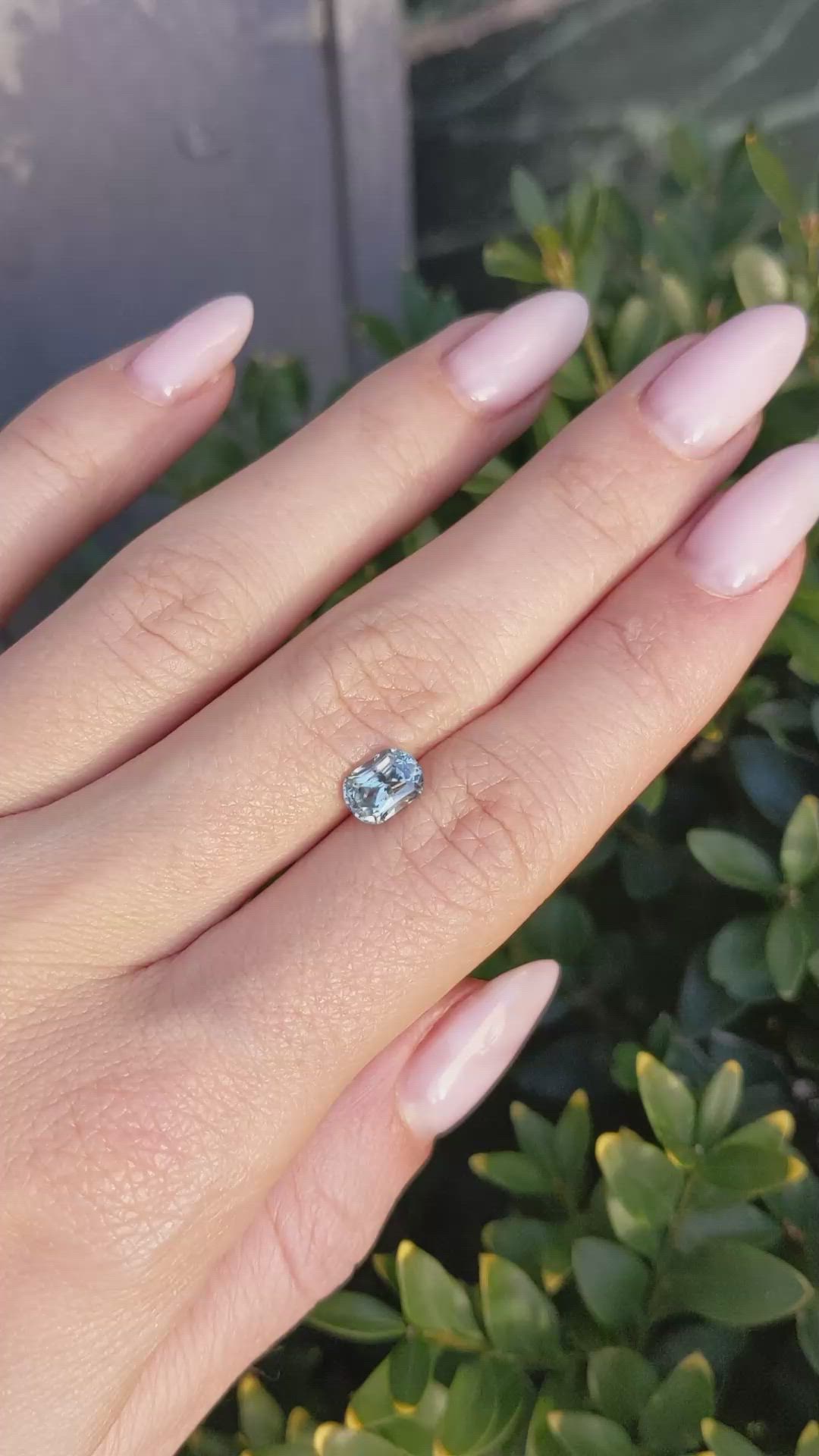 1.42 Ct. Bluish Grey Sapphire from Montana Size Video