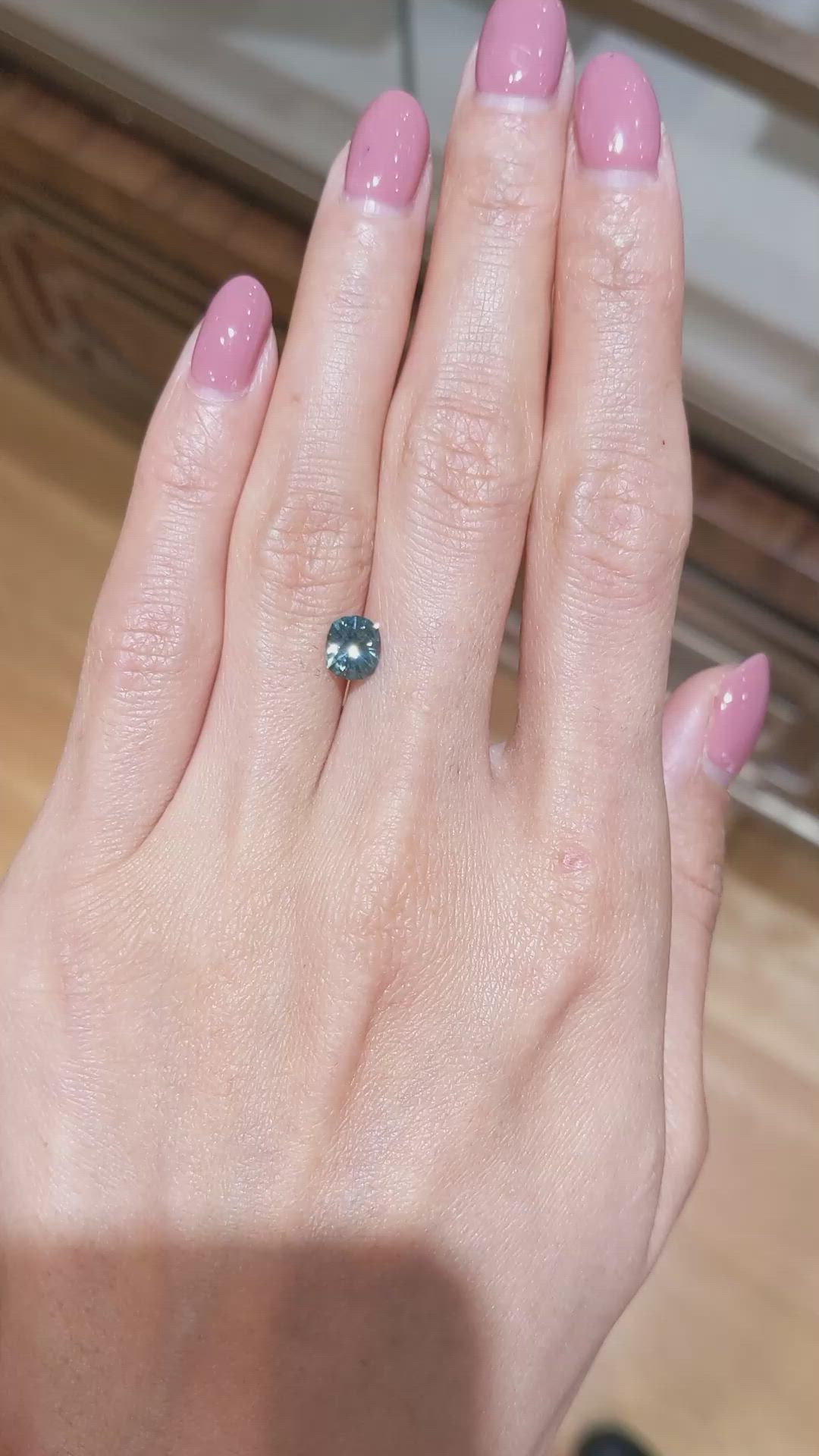 1.19 Ct. Greenish Blue Sapphire from Montana Size Video