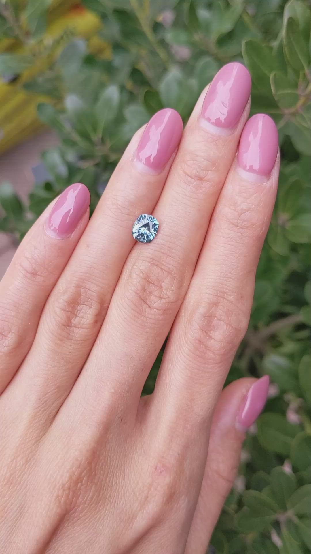 1.19 Ct. Greenish Blue Sapphire from Montana Size Video