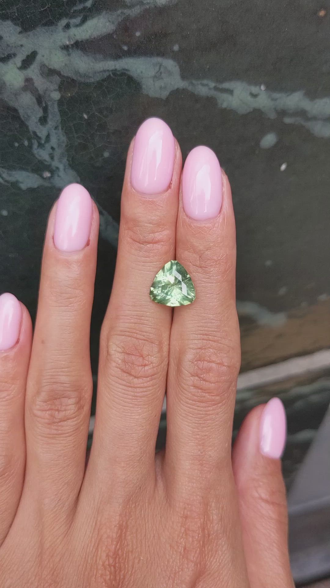 4.34 Ct. Green Sapphire from Montana Size Video