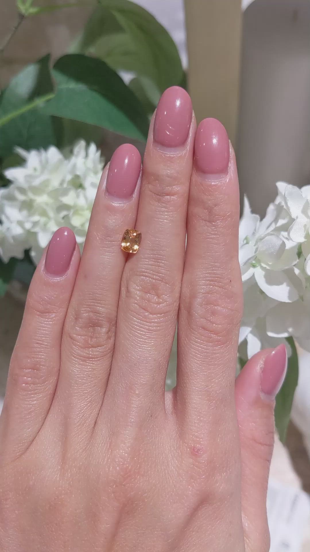 1.16 Ct. Orangish Yellow Sapphire from Ceylon (Sri Lanka) Size Video