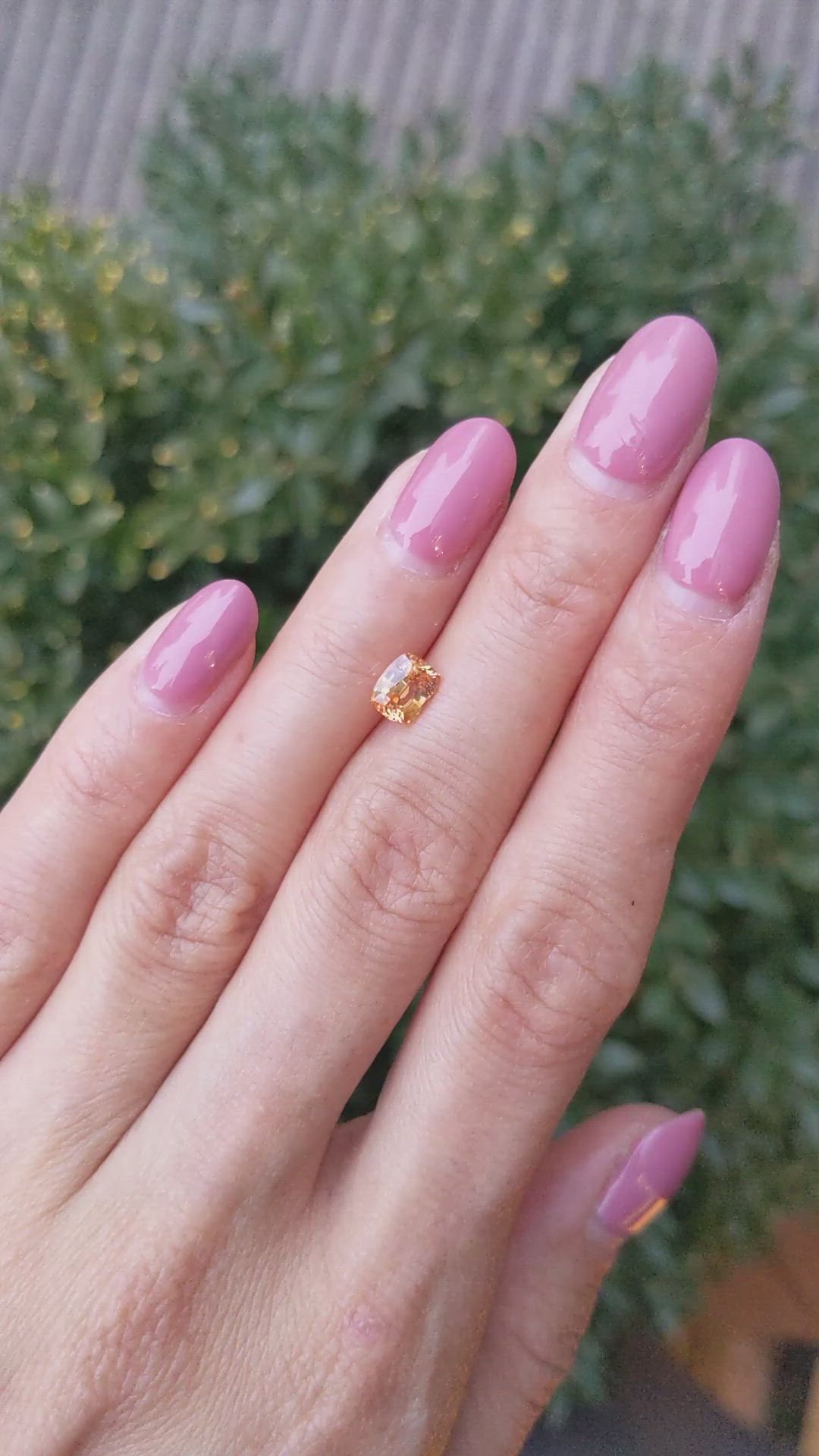 1.16 Ct. Orangish Yellow Sapphire from Ceylon (Sri Lanka) Size Video