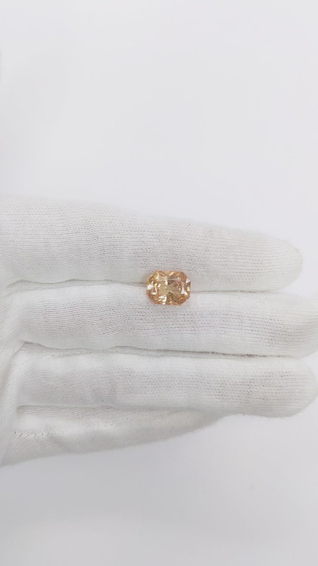 3.54 Ct. Peach Sapphire from Ceylon (Sri Lanka) Size Video
