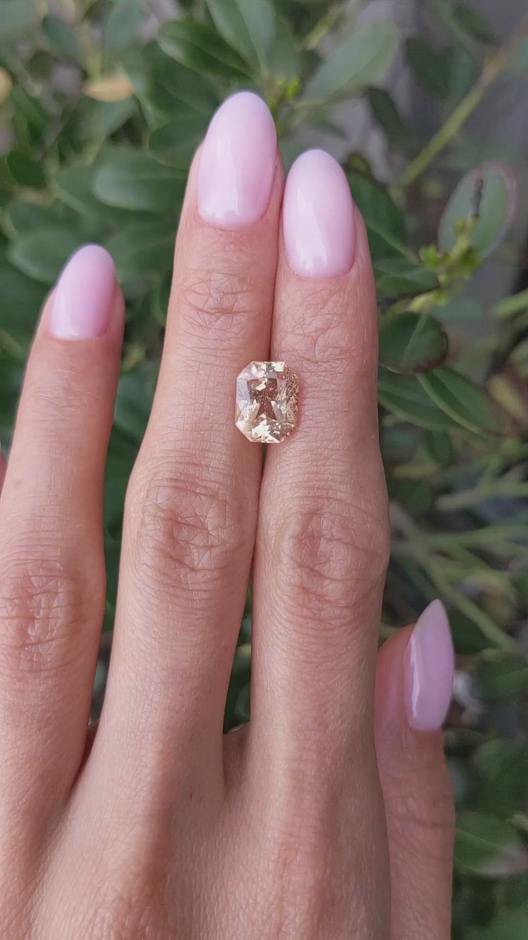 3.54 Ct. Peach Sapphire from Ceylon (Sri Lanka) Size Video