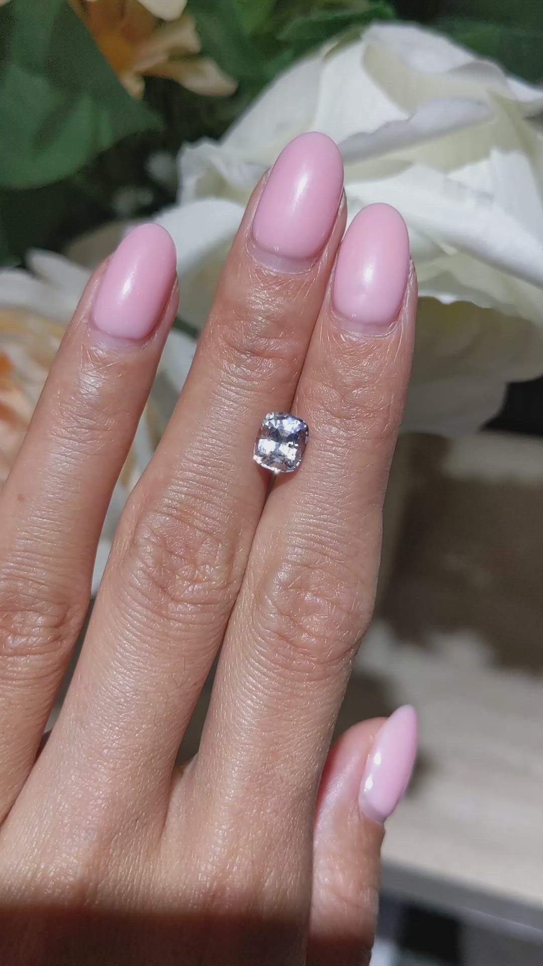 2.02 Ct. White Sapphire from Ceylon (Sri Lanka) Size Video