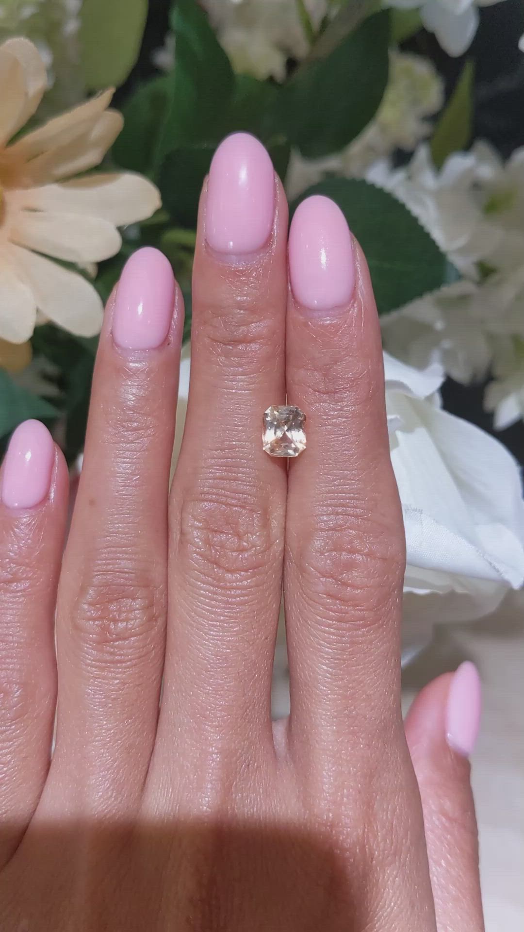 2.09 Ct. Orangish Yellow Sapphire from Ceylon (Sri Lanka) Size Video