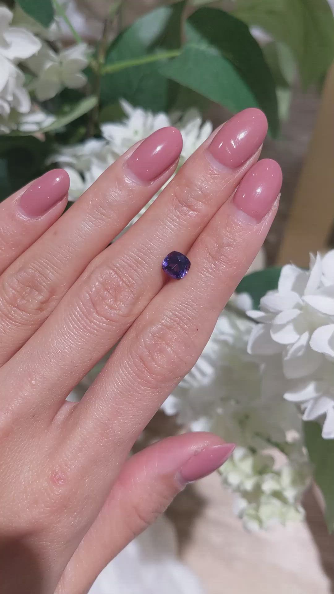 1.39 Ct. Bluish Purple Sapphire from Ceylon (Sri Lanka) Size Video
