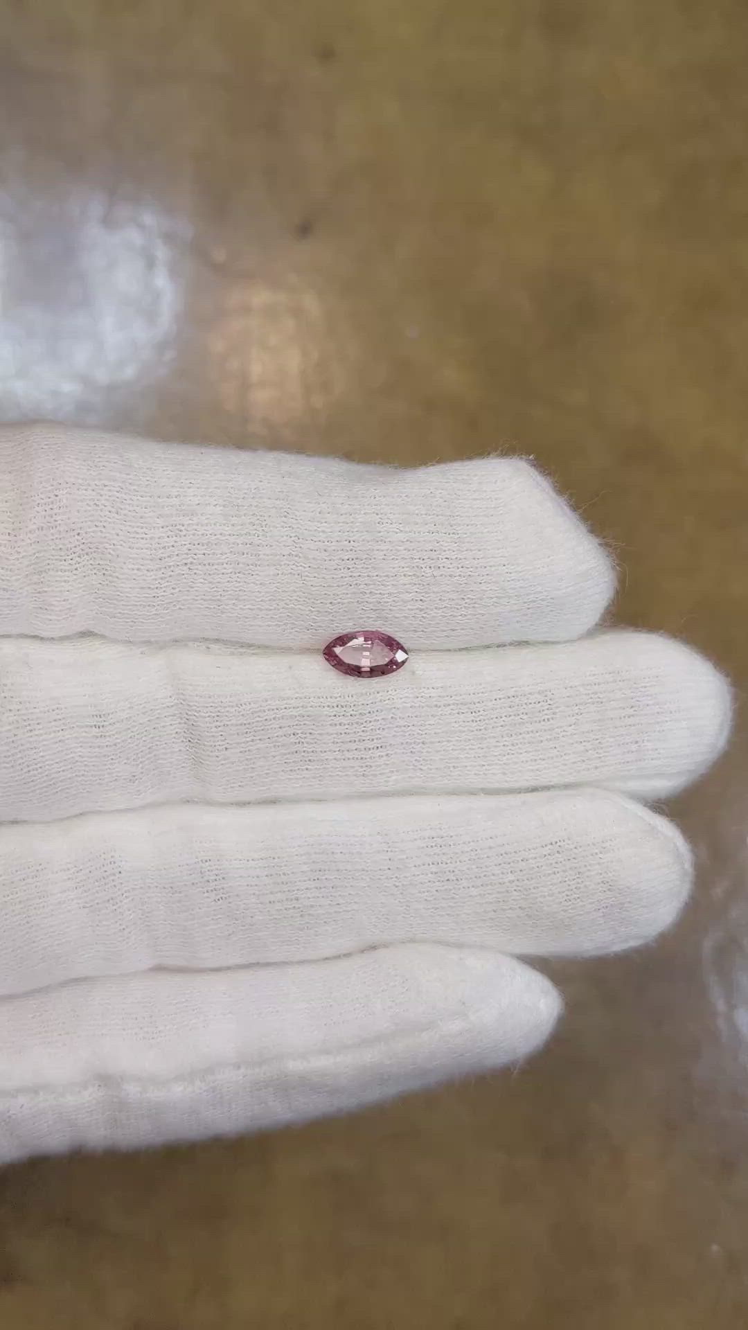 0.67 Ct. Reddish Pink Sapphire from Ceylon (Sri Lanka) Size Video
