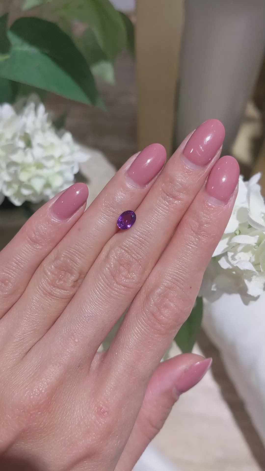 1.04 Ct. Purple Sapphire from Ceylon (Sri Lanka) Size Video