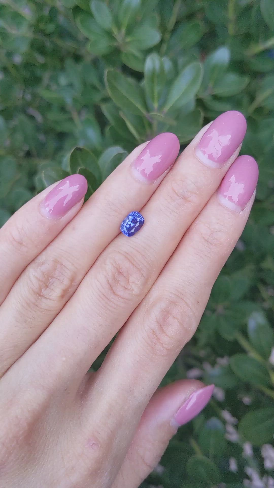 1.30 Ct. Bluish Purple Sapphire from Ceylon (Sri Lanka) Size Video