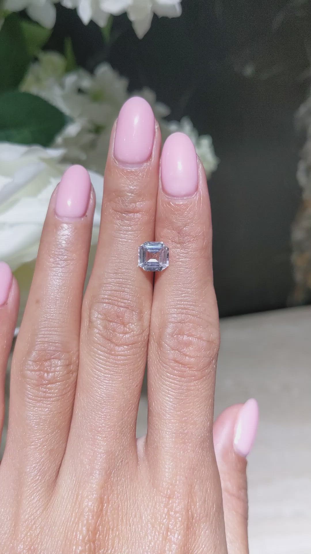 2.07 Ct. White Sapphire from Ceylon (Sri Lanka) Size Video