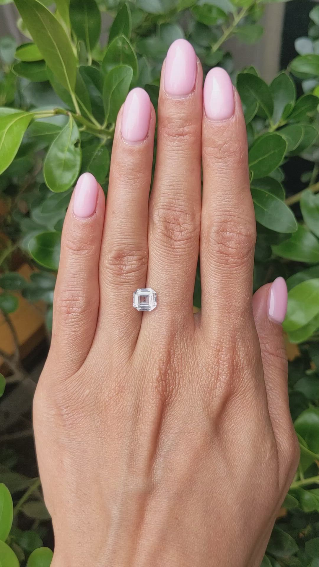 2.07 Ct. White Sapphire from Ceylon (Sri Lanka) Size Video