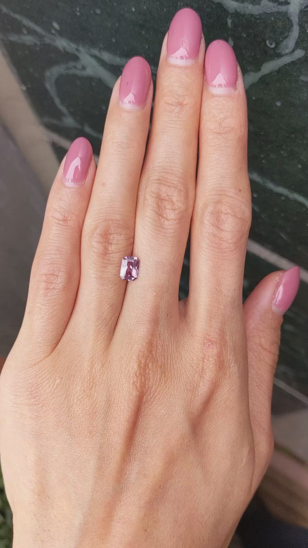 1.05 Ct. Pinkish Purple Sapphire from Ceylon (Sri Lanka) Size Video