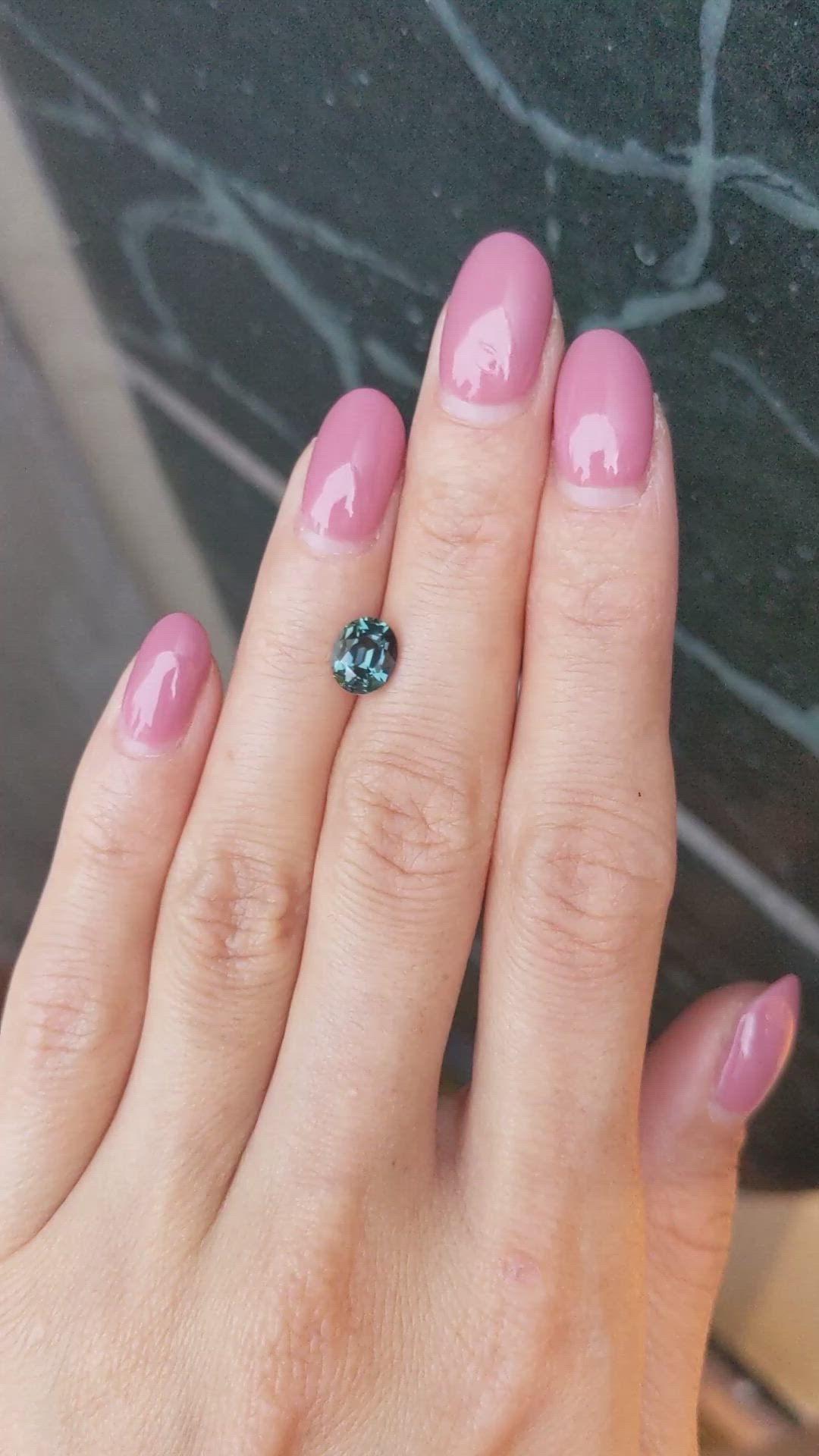 1.70 Ct. Greenish Blue Sapphire from Tanzania Size Video