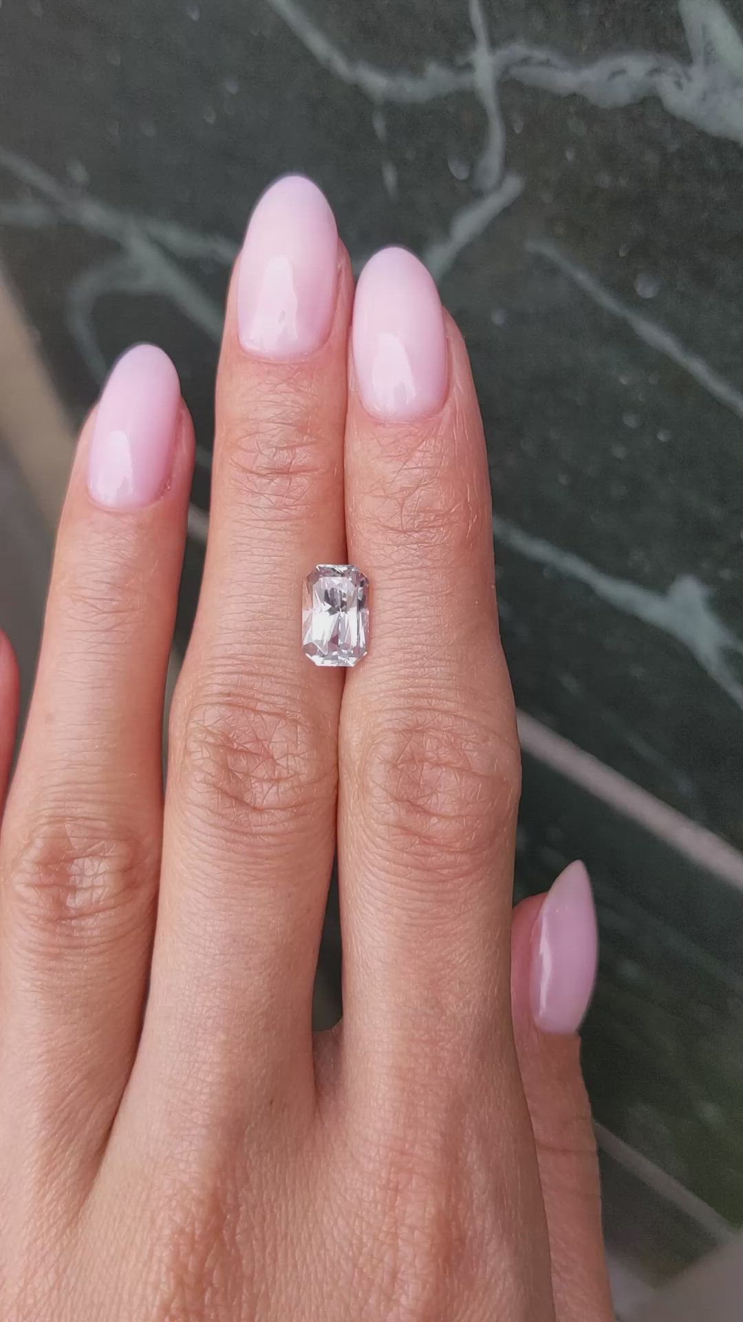 3.16 Ct. White Sapphire from Ceylon (Sri Lanka) Size Video