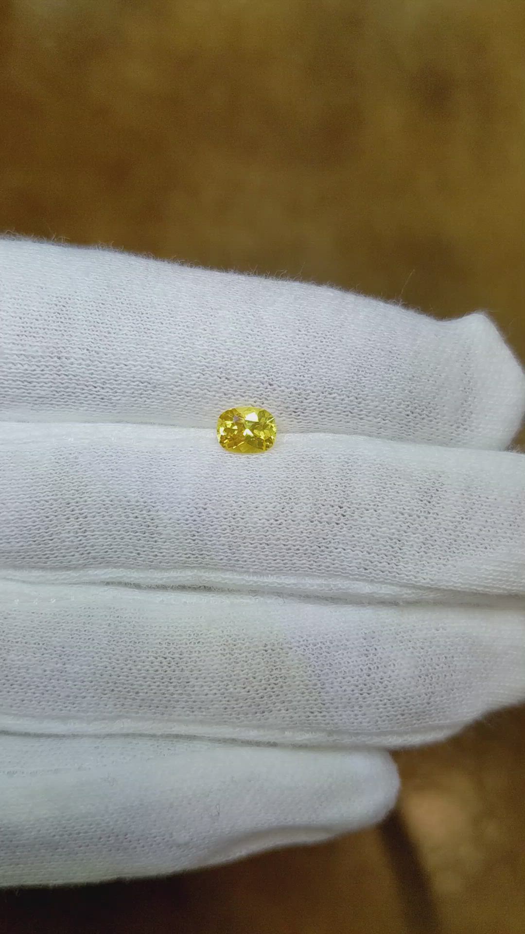 0.63 Ct. Yellow Sapphire from Ceylon (Sri Lanka) Size Video