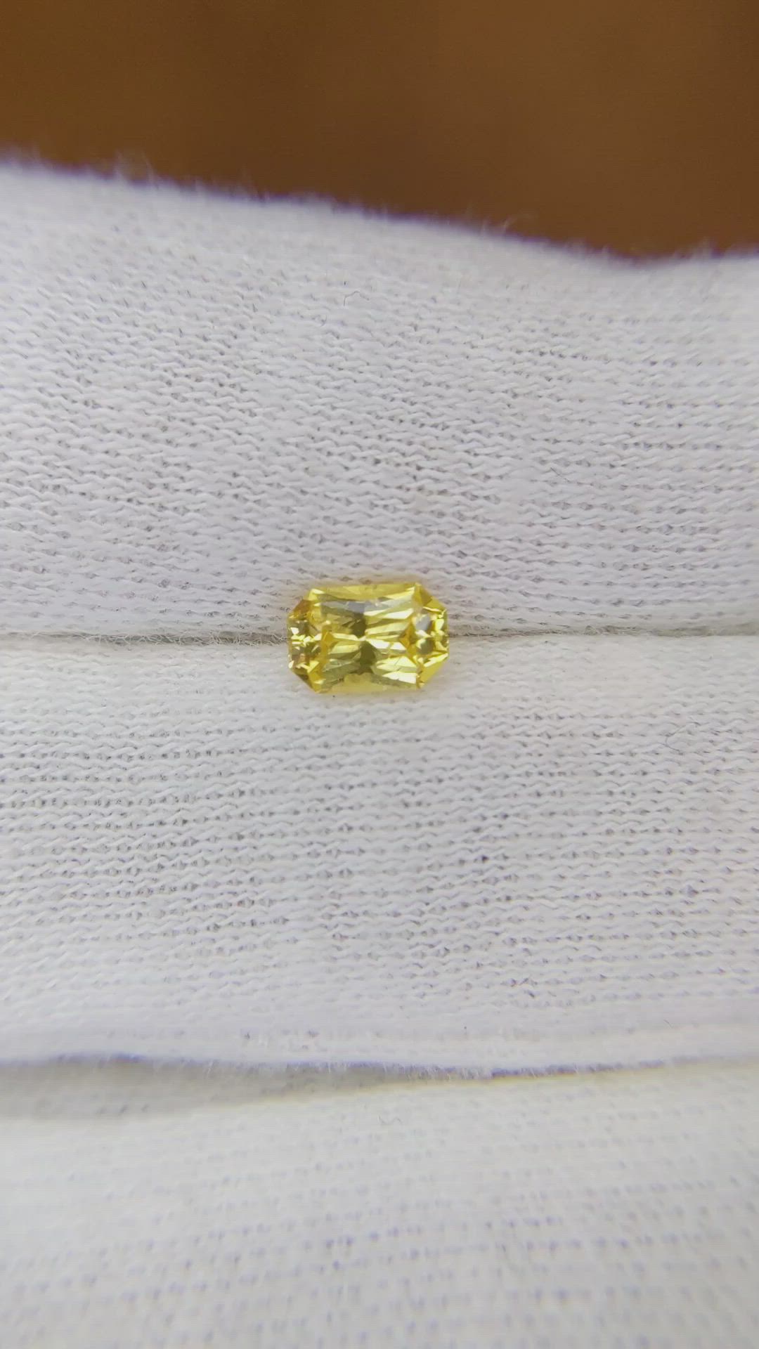 0.54 Ct. Yellow Sapphire from Ceylon (Sri Lanka) Size Video