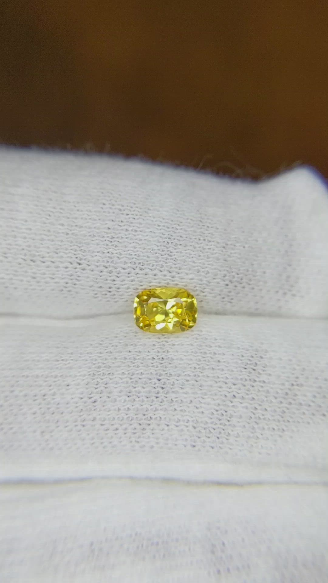 0.69 Ct. Yellow Sapphire from Ceylon (Sri Lanka) Size Video