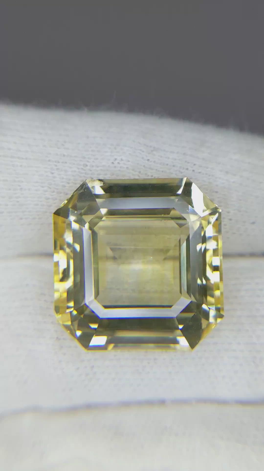 35.32 Ct. Yellow Sapphire from Ceylon (Sri Lanka) Size Video
