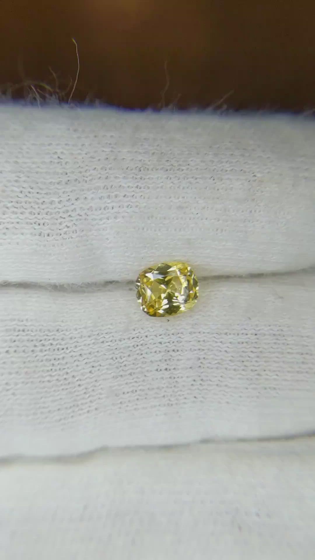 0.68 Ct. Yellow Sapphire from Ceylon (Sri Lanka) Size Video