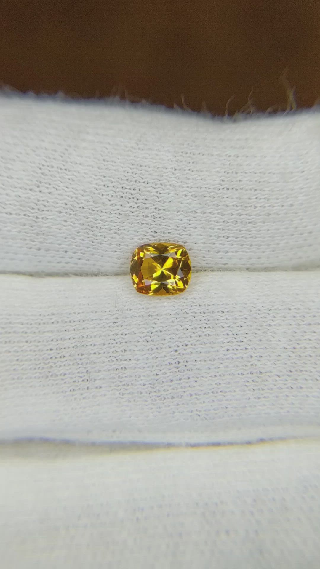 0.72 Ct. Yellow Sapphire from Ceylon (Sri Lanka) Size Video