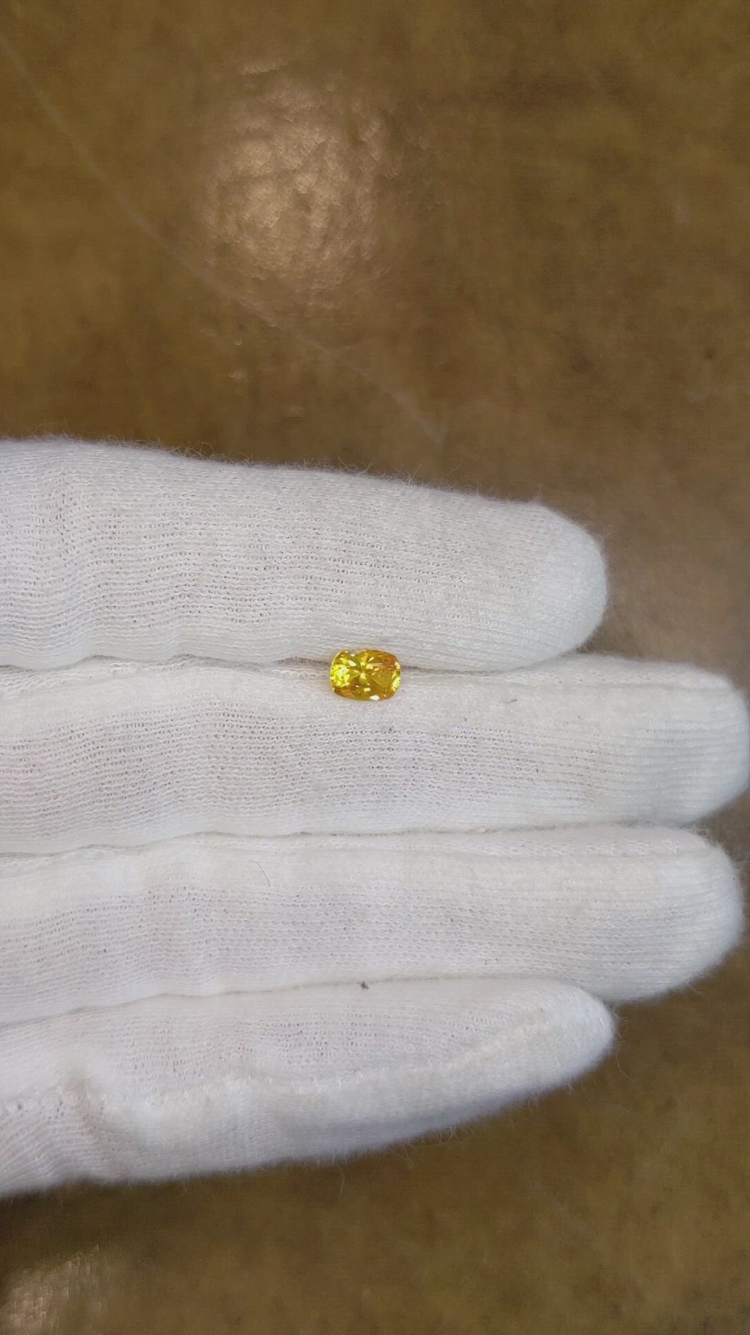 0.72 Ct. Orange Sapphire from Ceylon (Sri Lanka) Size Video