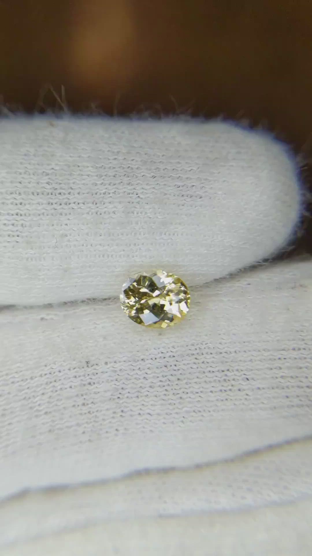 0.84 Ct. Yellow Sapphire from Ceylon (Sri Lanka) Size Video