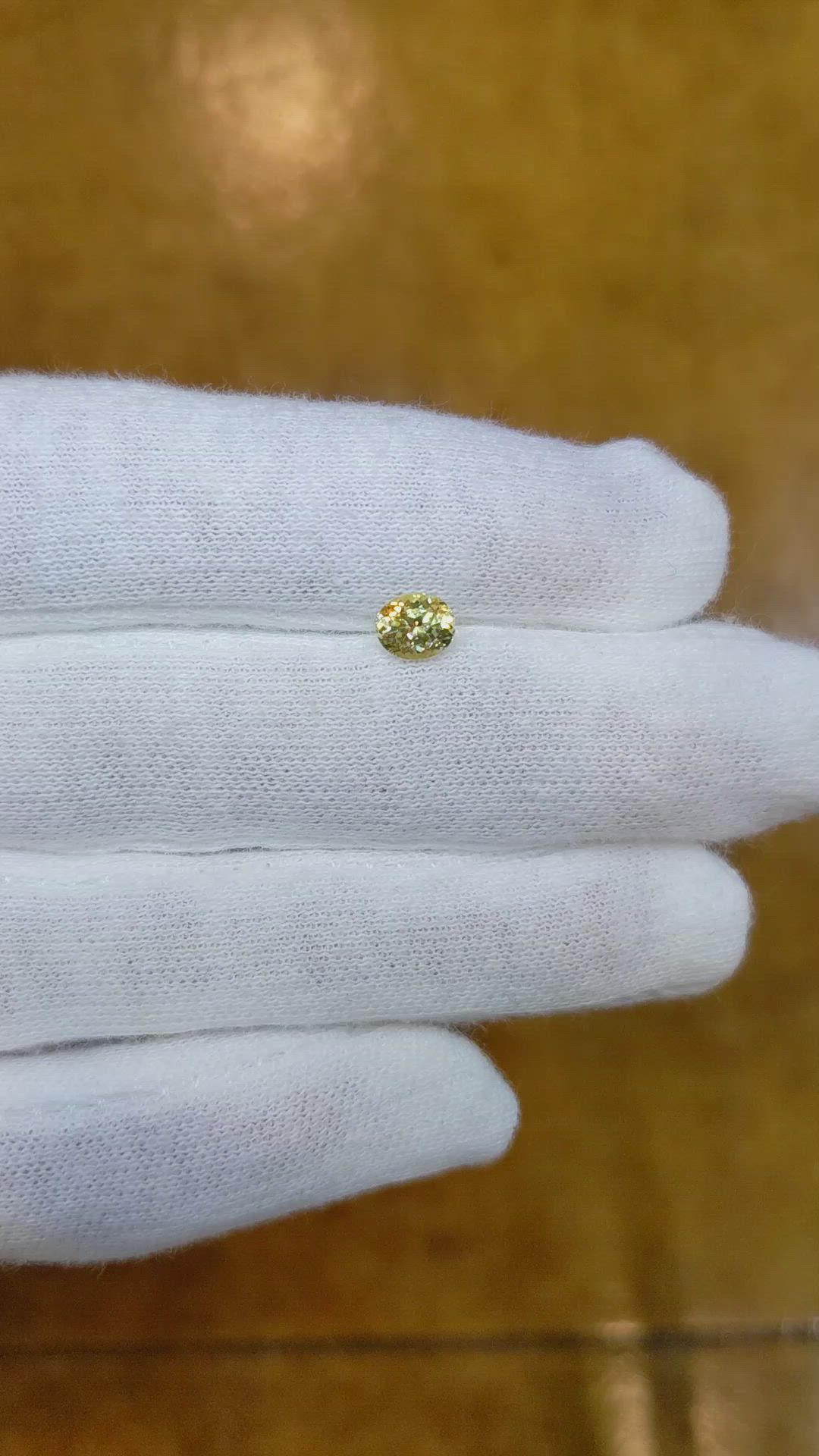 0.62 Ct. Yellow Sapphire from Montana Size Video
