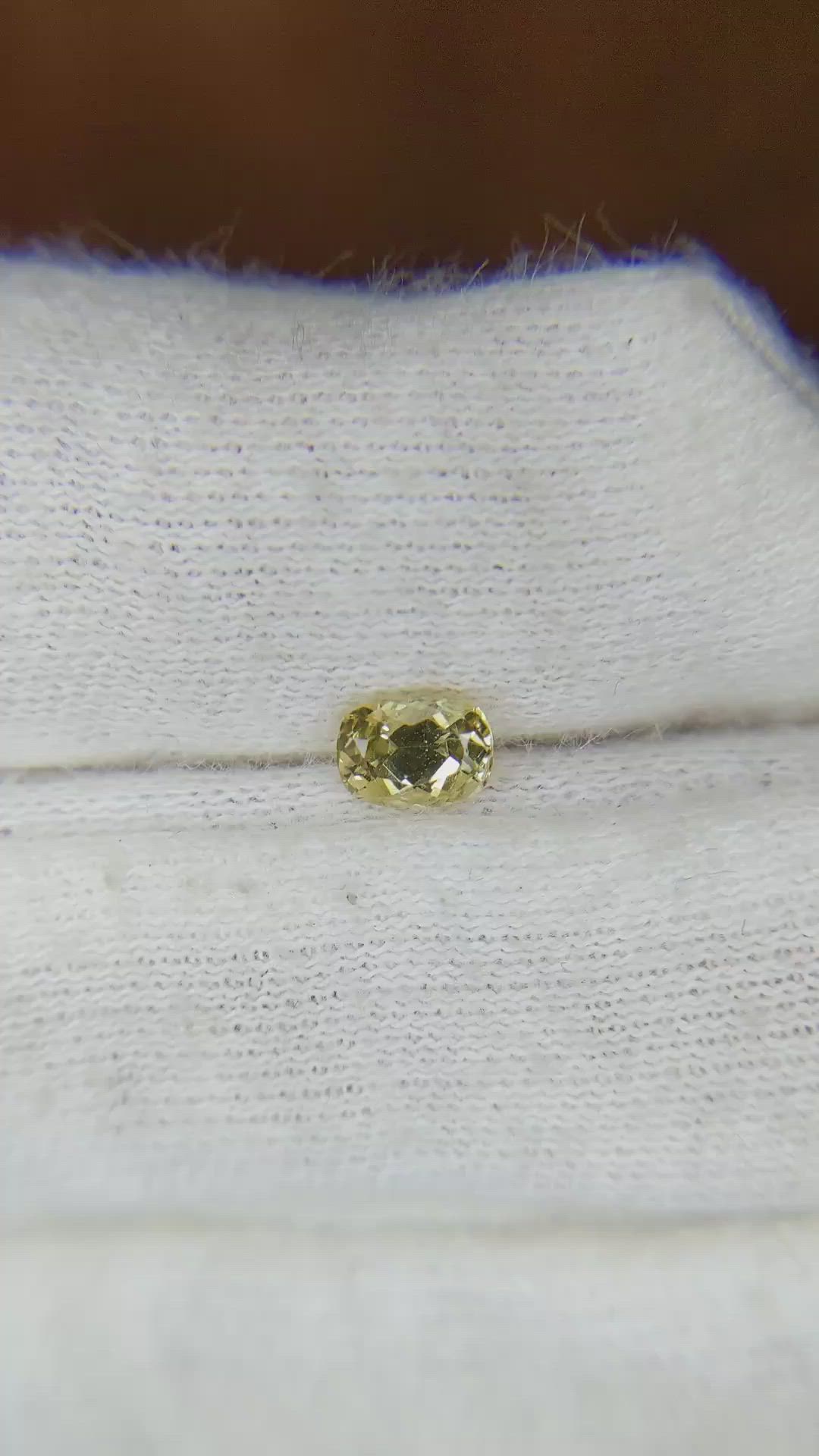 0.57 Ct. Yellow Sapphire from Ceylon (Sri Lanka) Size Video