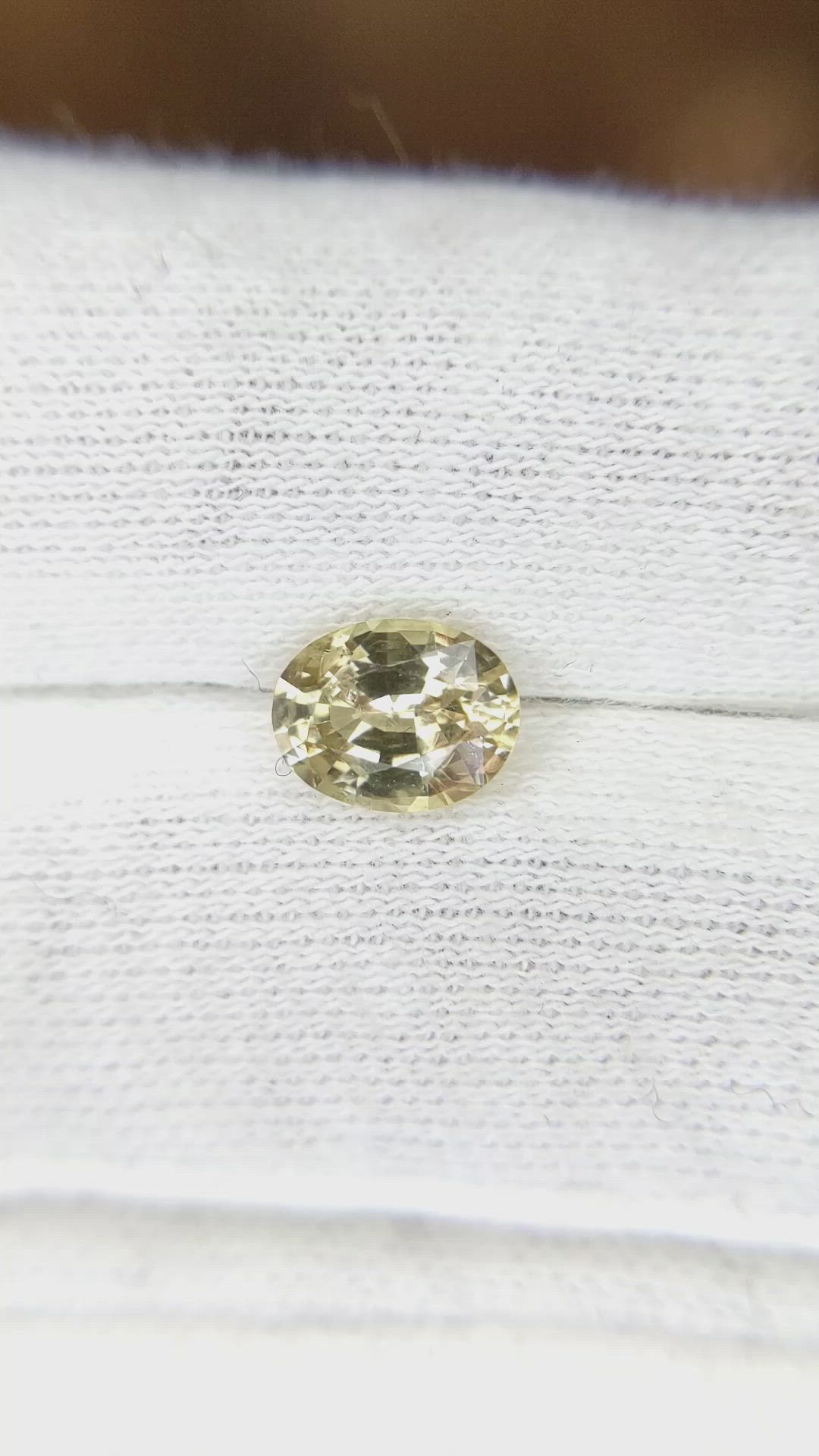 1.37 Ct. Yellow Sapphire from Montana Size Video
