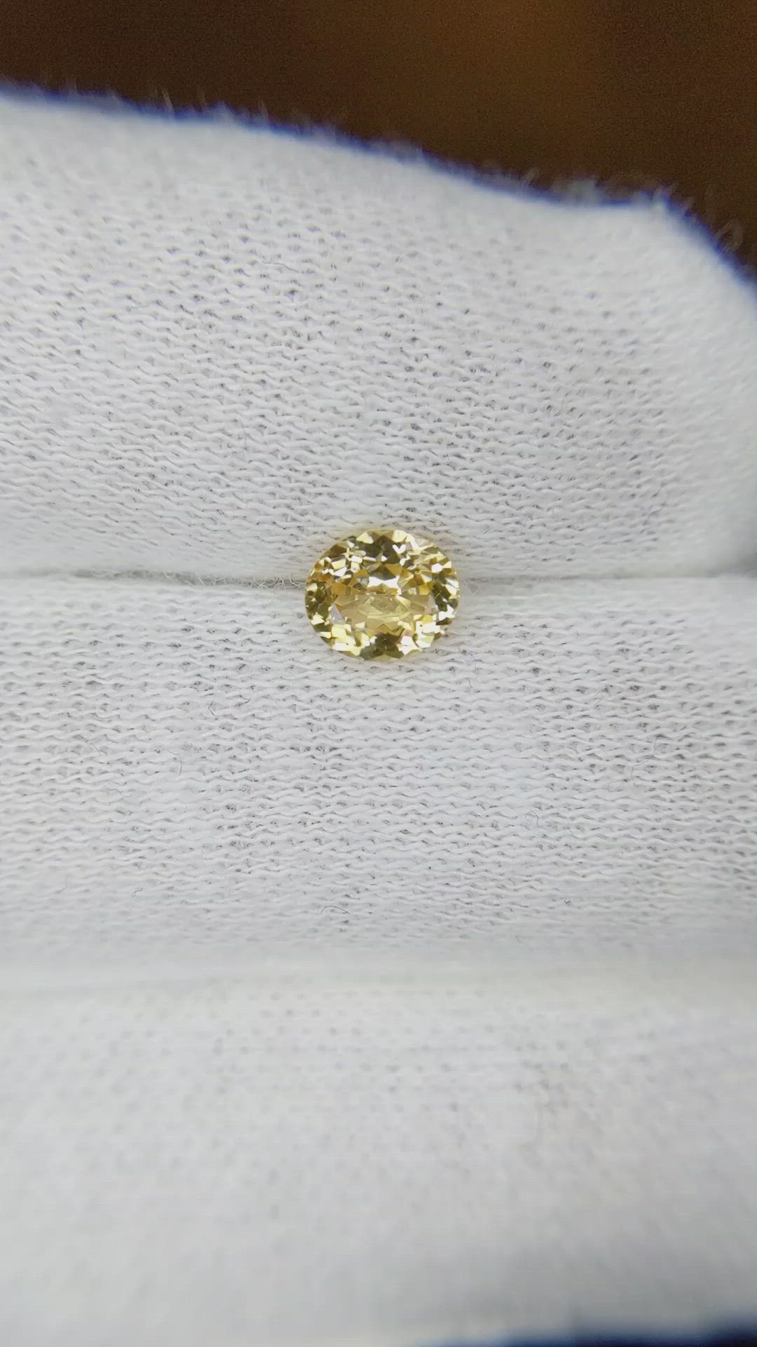0.72 Ct. Yellow Sapphire from Montana Size Video