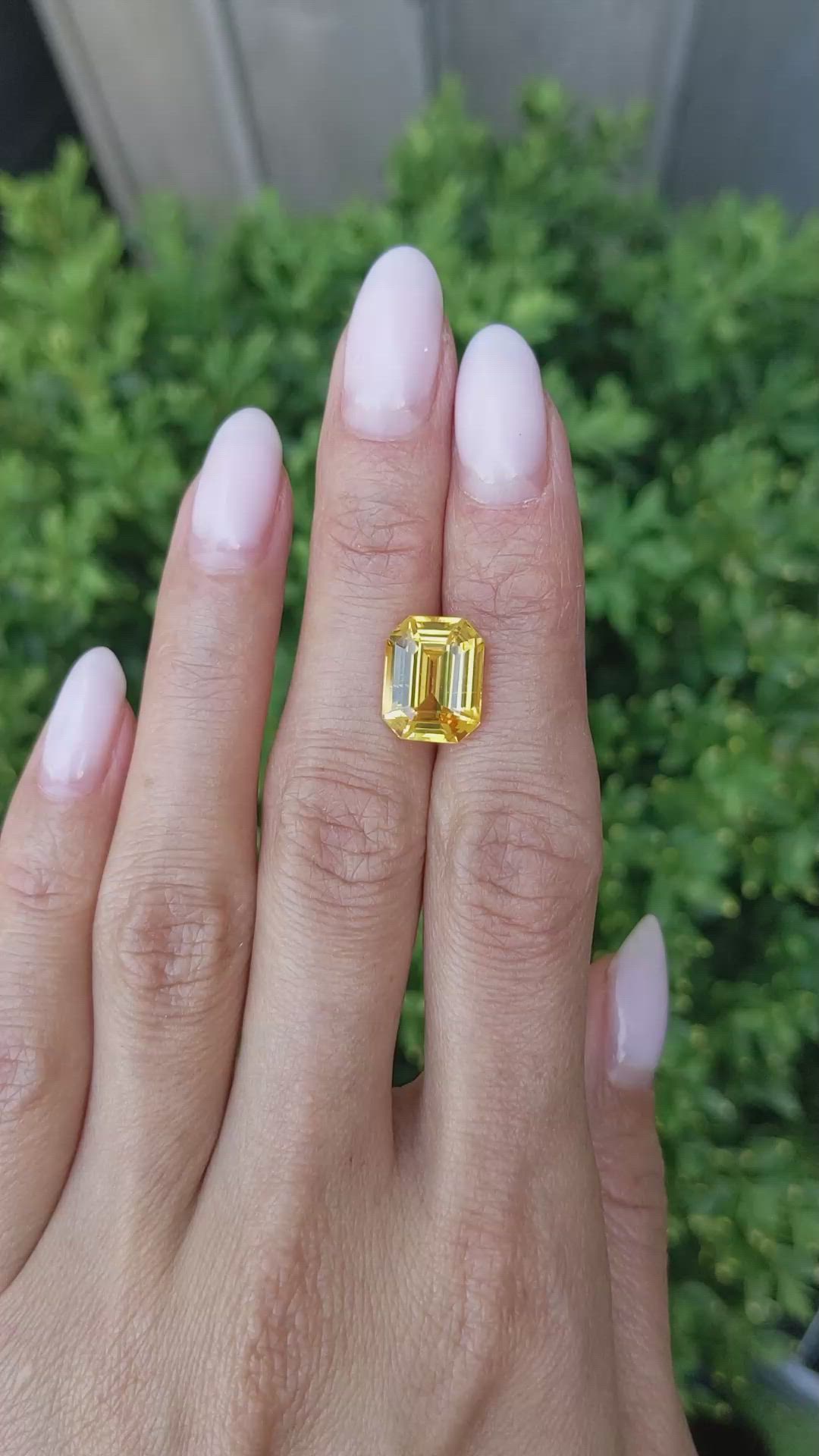 7.62 Ct. Orangish Yellow Sapphire from Ceylon (Sri Lanka) Size Video