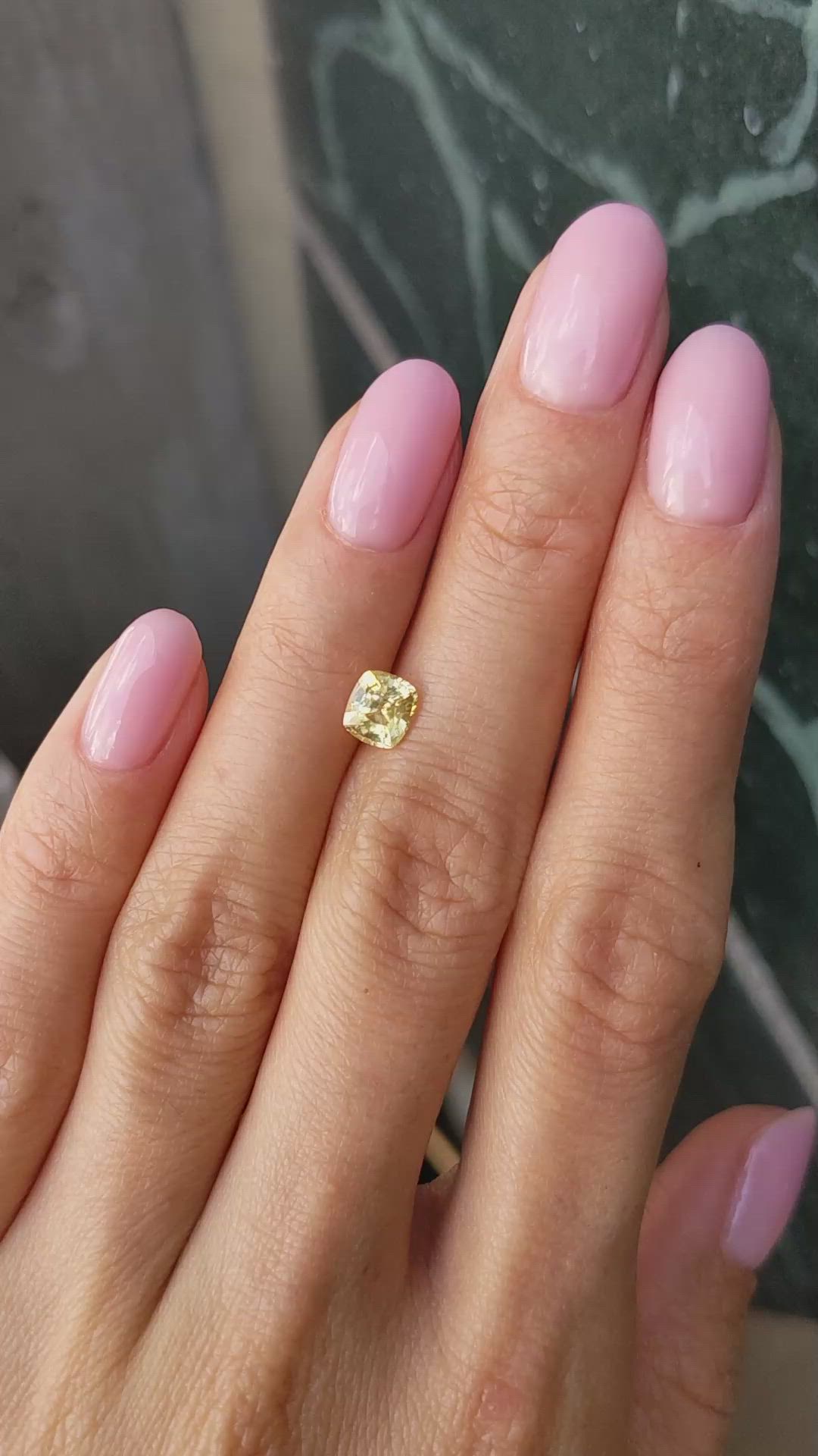 1.03 Ct. Yellow Sapphire from Ceylon (Sri Lanka) Size Video