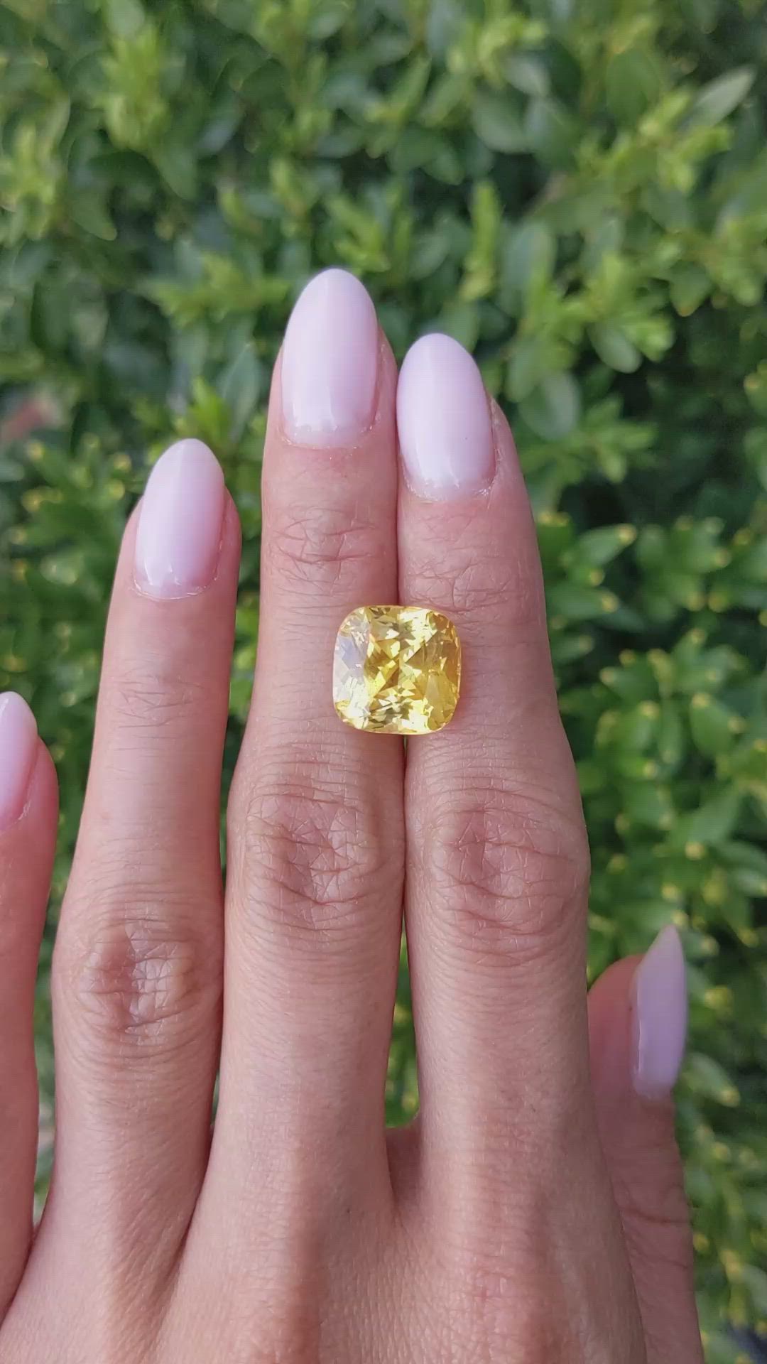 10.02 Ct. Orangish Yellow Sapphire from Ceylon (Sri Lanka) Size Video