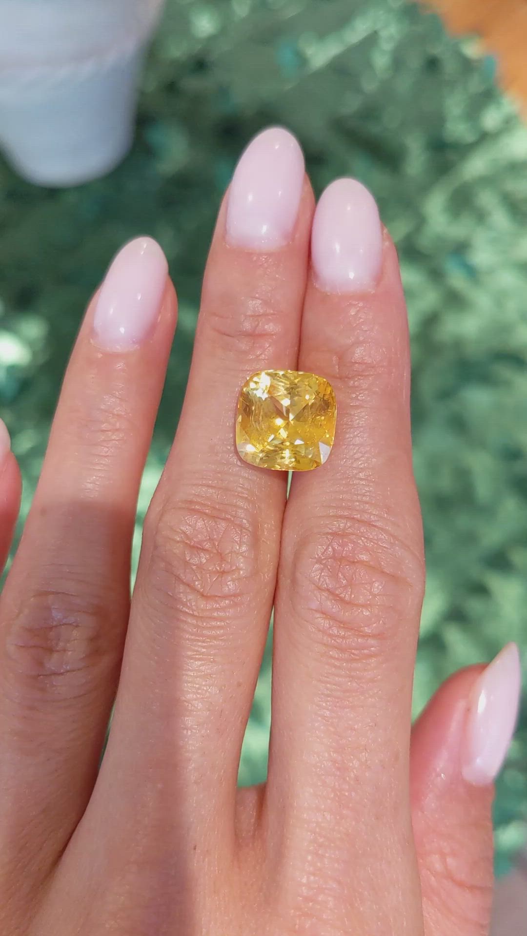 10.02 Ct. Orangish Yellow Sapphire from Ceylon (Sri Lanka) Size Video