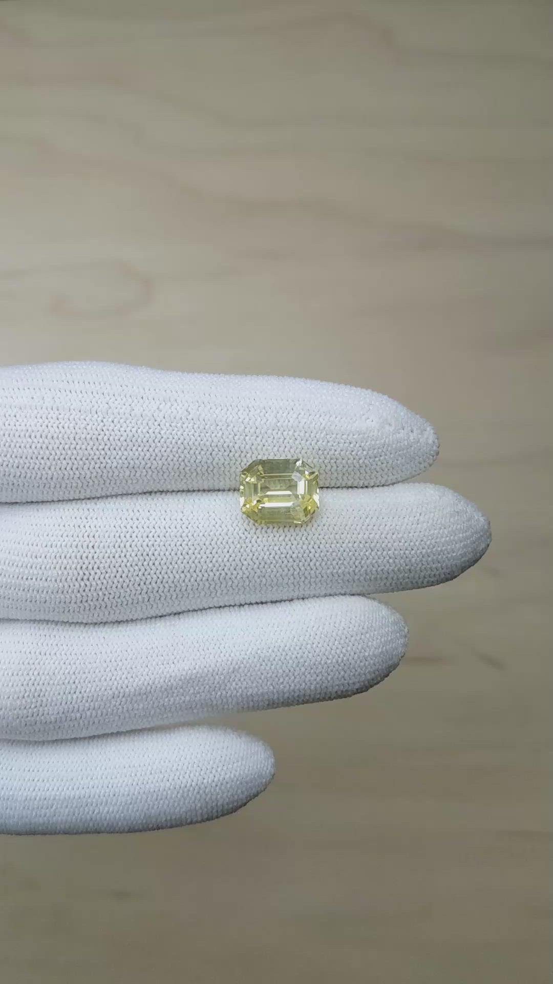 5.10 Ct. Yellow Sapphire from Ceylon (Sri Lanka) Size Video